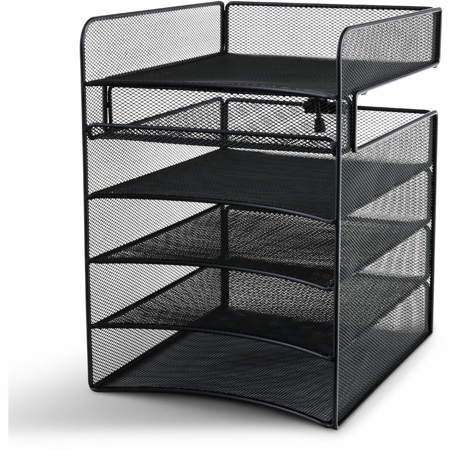 Safco Onyx Hanging Under Desk Organizer, 5 Trays, Office and Classroom Mailbox , Paper and Mail