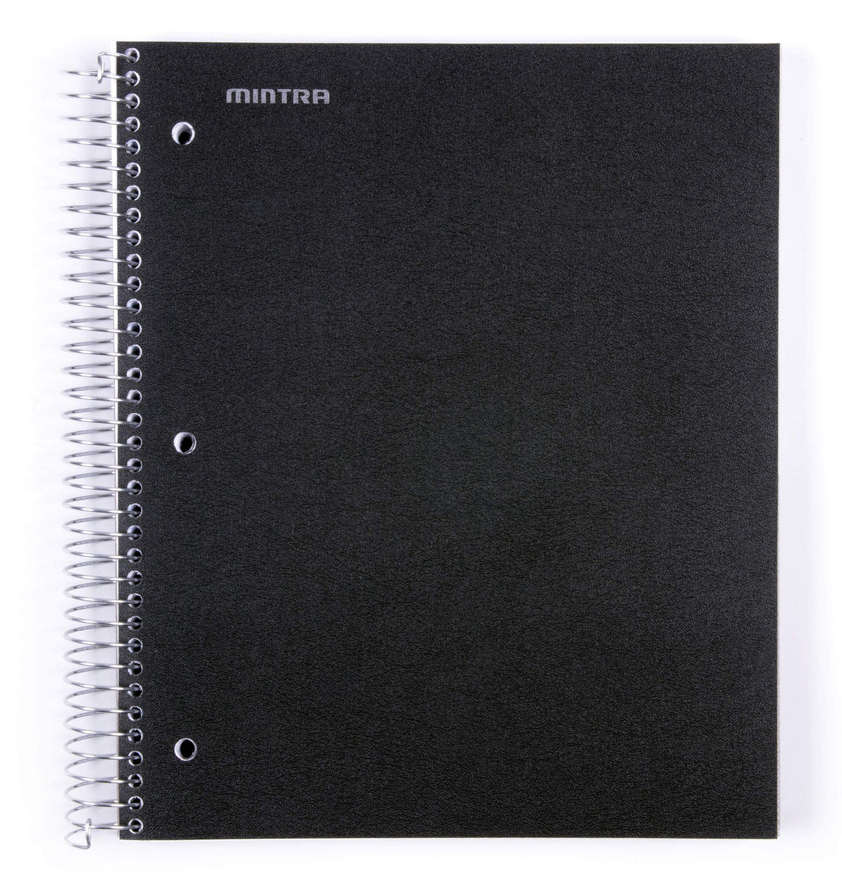 Mintra Office Durable Spiral Notebooks, 5 Subject (Black, Wide Ruled 1pk)
