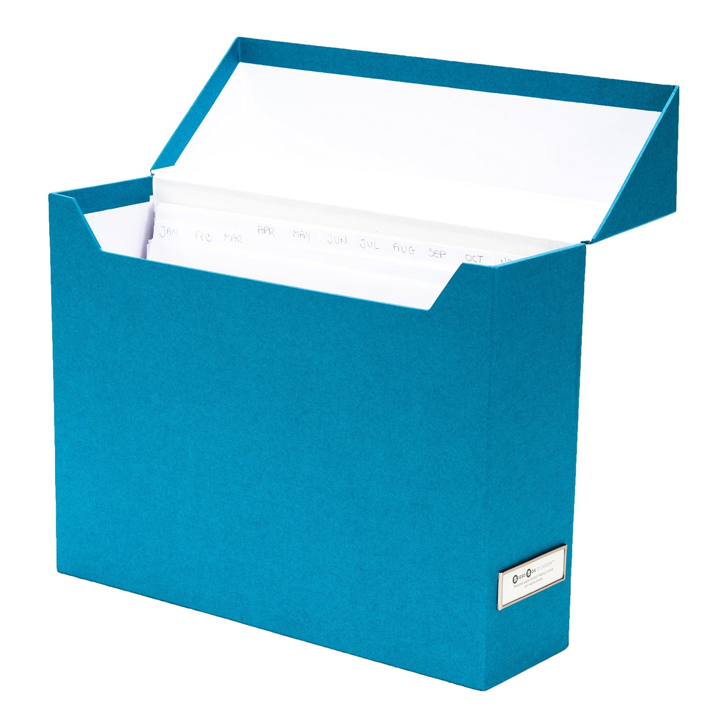 Bigso Lovisa Fiberboard Label Frame 12 File Storage Box | Document Organizer for Important