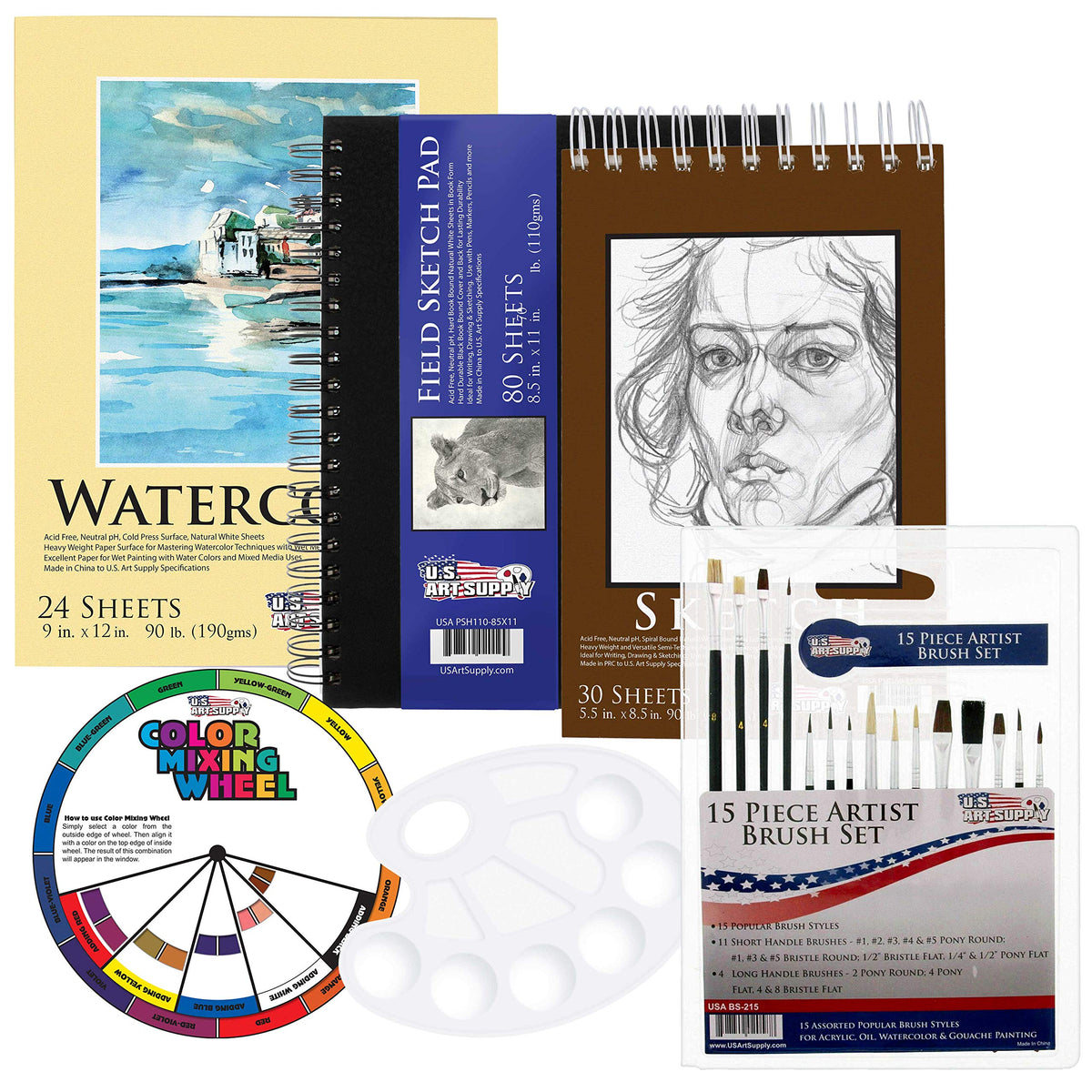 U.S. Art Supply Artist Essentials 20-Piece Artist Drawing Set
