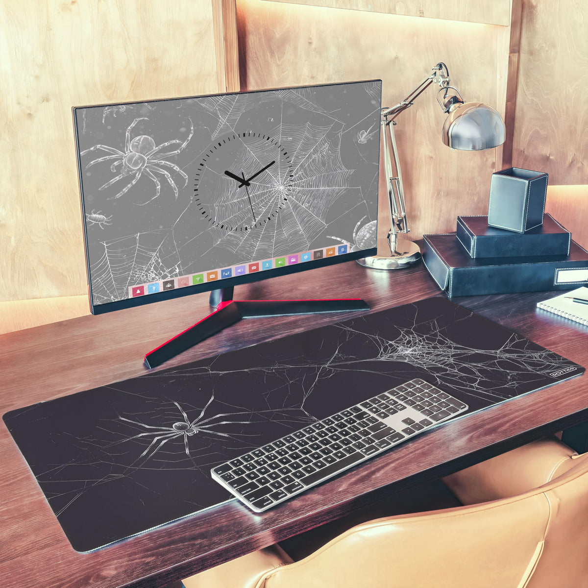 DOTTICO XXL Spider Web Gaming Mouse Pad for Desk - Large Desk Mat for Keyboard and Mouse - PC Mouse