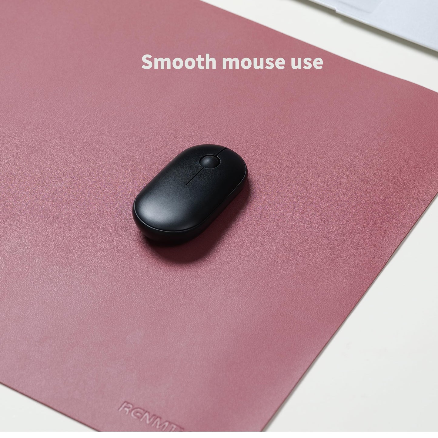 RENMTURE PU Mouse Pad, Faux Leather Large Desk Pad, Home Work Office Accessories, Non-Slip Desk