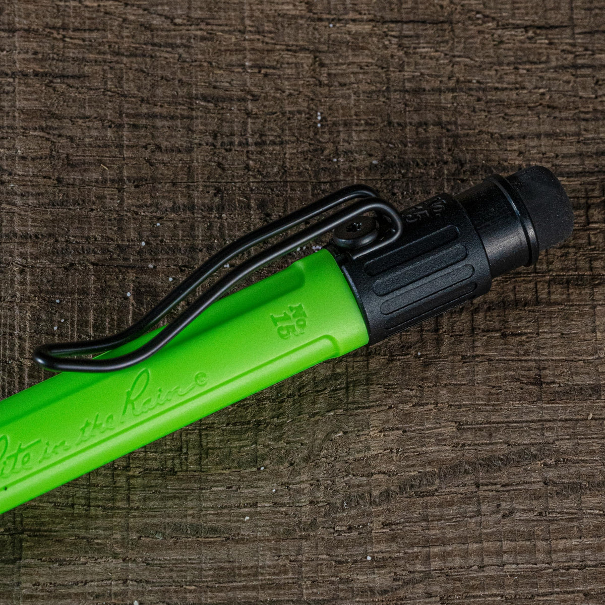 Rite in the Rain Weatherproof Mechanical Pencil, Hi-Viz Green Barrel, 1.3mm Dark Lead, 12 lead
