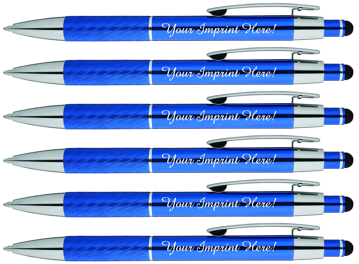 Customized Pens with Stylus - The Prestige Metal Pen - Custom Printed Name Pens with Black Ink