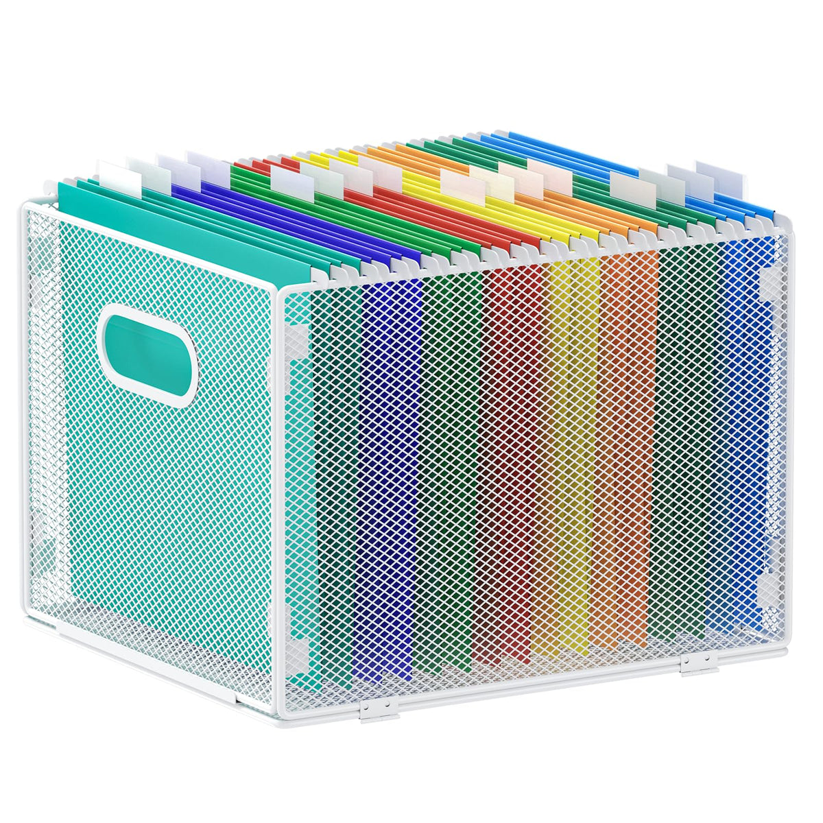 samstar Hanging File Organizer, Mesh File Folder Organizer Crate Cabinet Inserts Storage Box