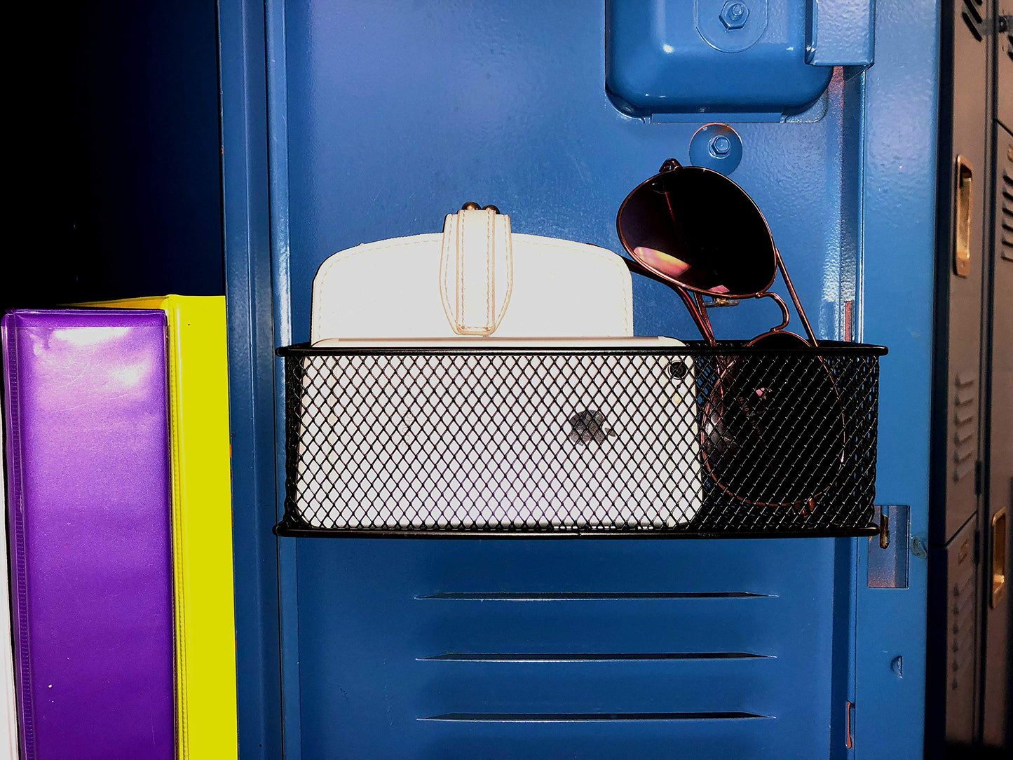 Lenotion Magnetic Storage Bins, Magnetic Baskets, Locker Storage Baskets, Magnetic Mesh Fridge