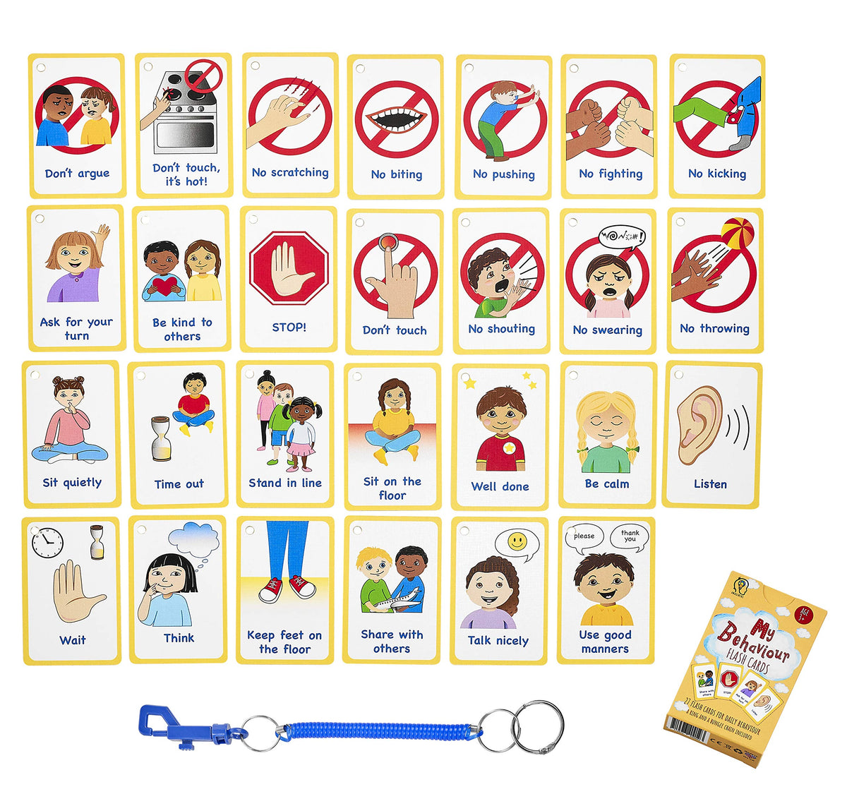 My Behaviour Cards 27 Flash Cards for Visual aid Special Ed, Speech Delay Non Verbal Children and