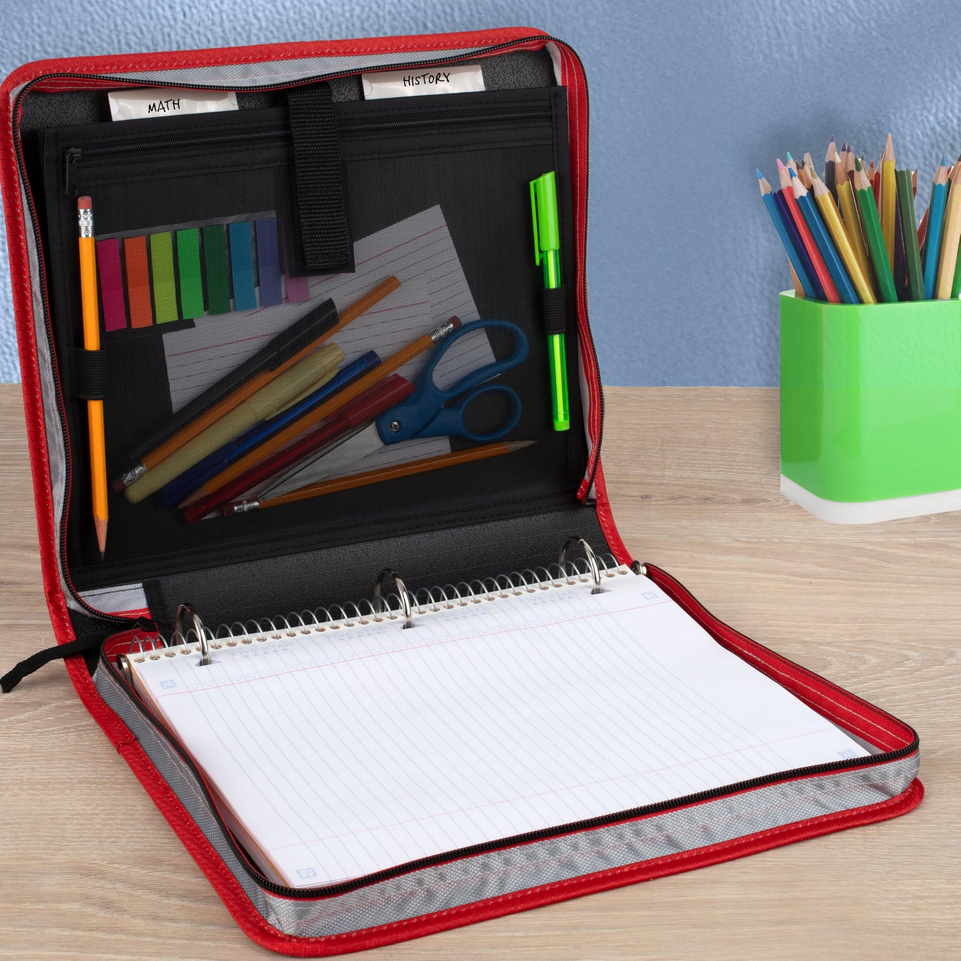 Five Star Zipper Binder 1.5 Inch O-Rings Case Organiser with 3-Pocket Expanding File, 500 Sheet