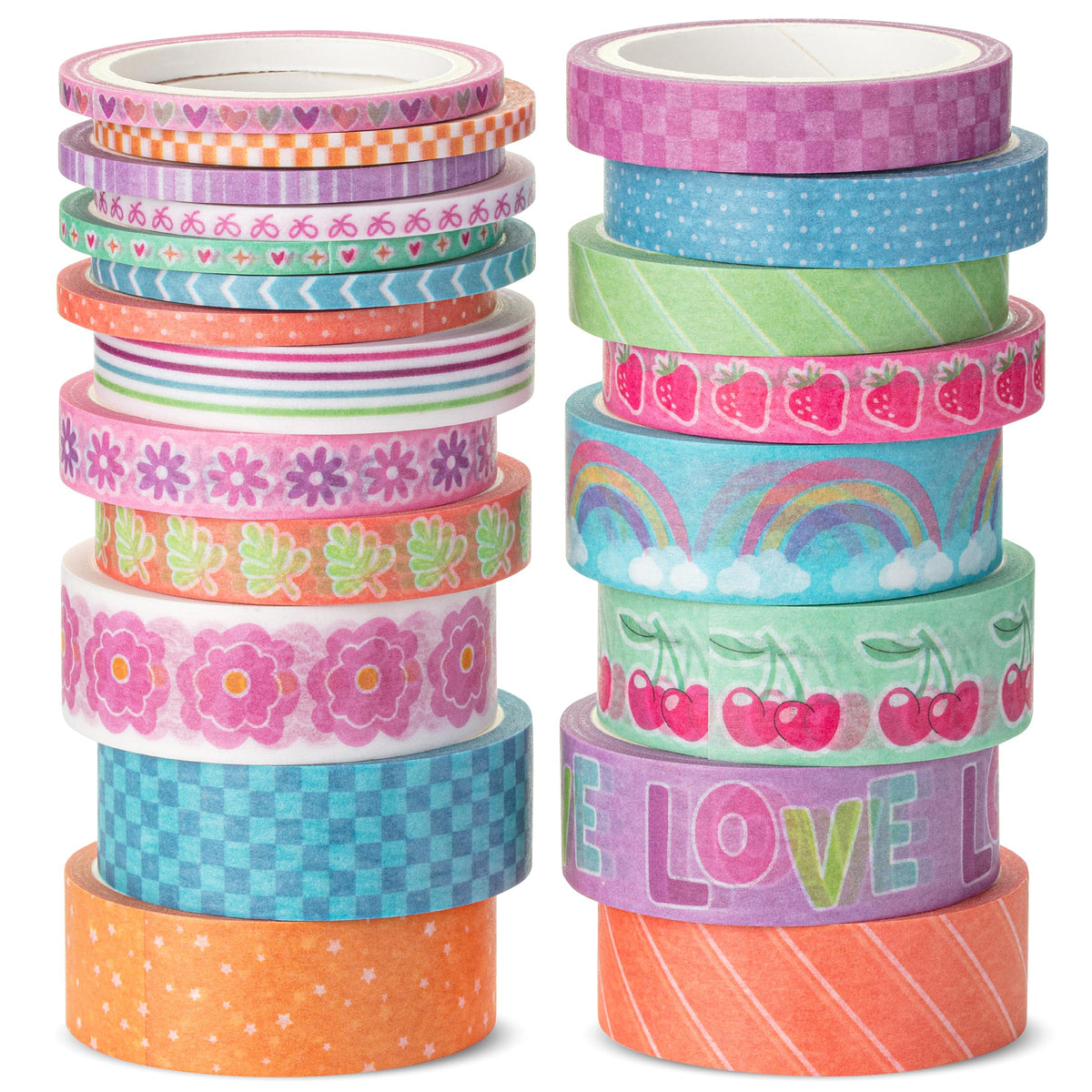 Mr. Pen- Washi Tape Set, 21 Rolls, Assorted Sizes, Pastel Bliss