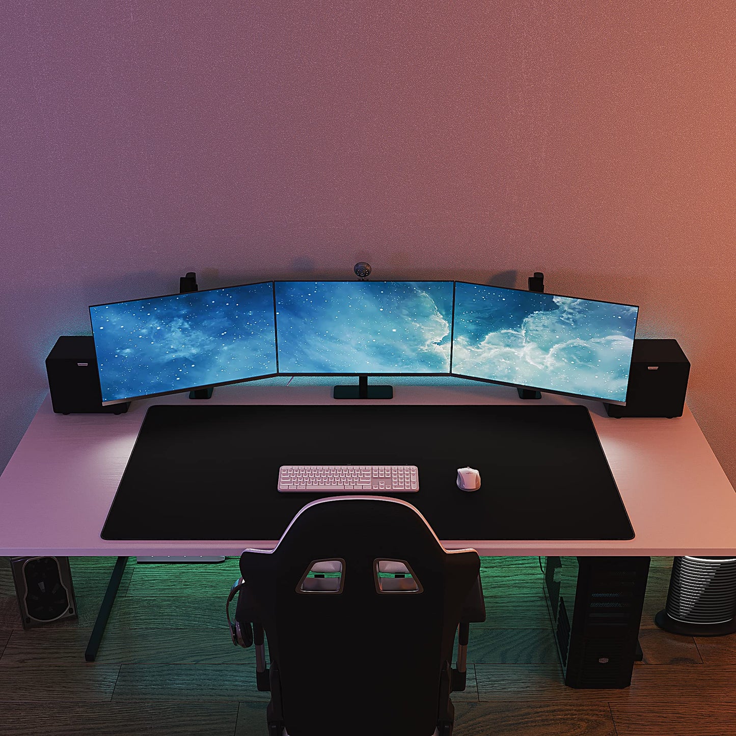 Giga Size Gaming Mouse Pad - Anti Slip Rubber Base - Stitched Edges - Large Desk Mat - 60" x 30" x