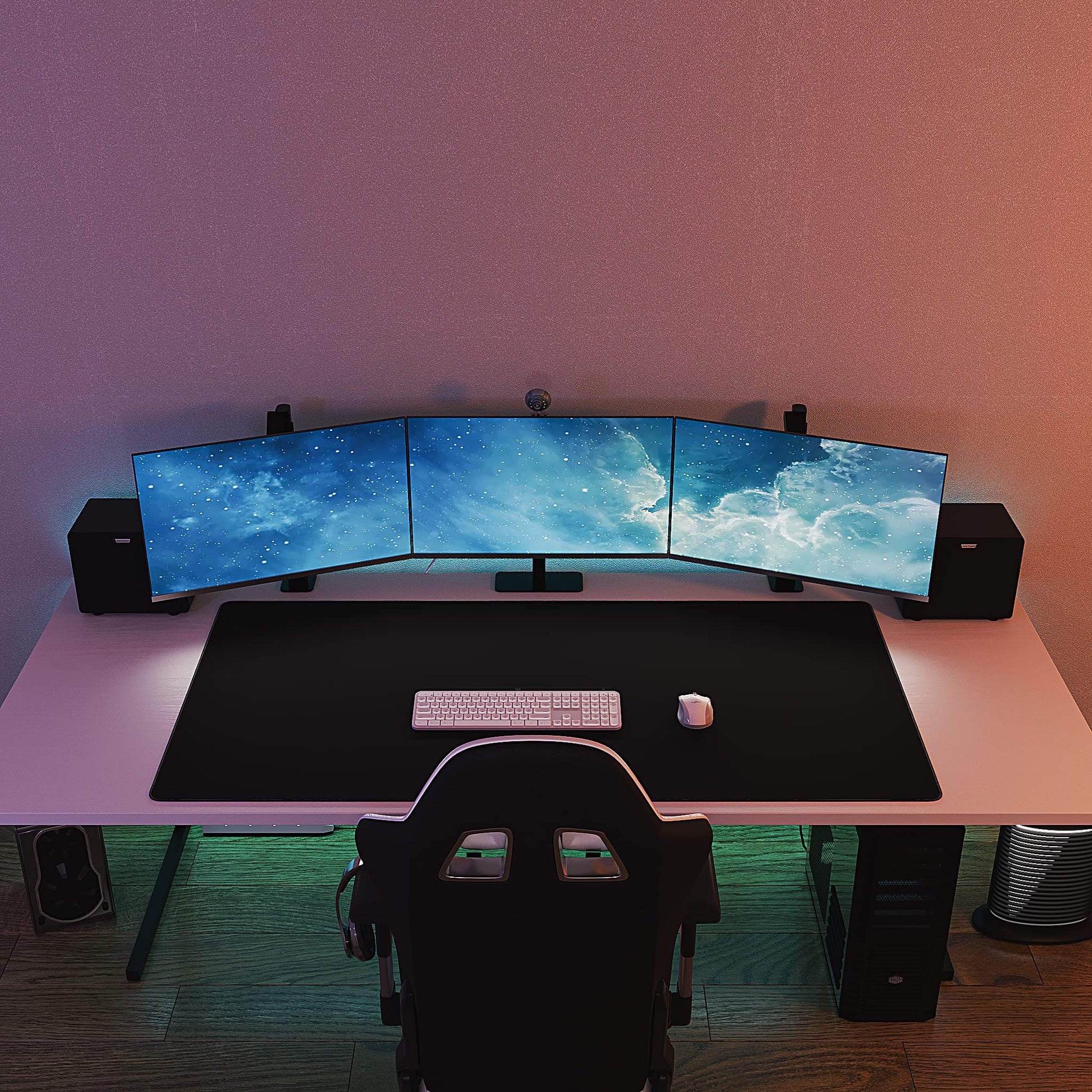 Giga Size Gaming Mouse Pad - Anti Slip Rubber Base - Stitched Edges - Large Desk Mat - 60" x 30" x