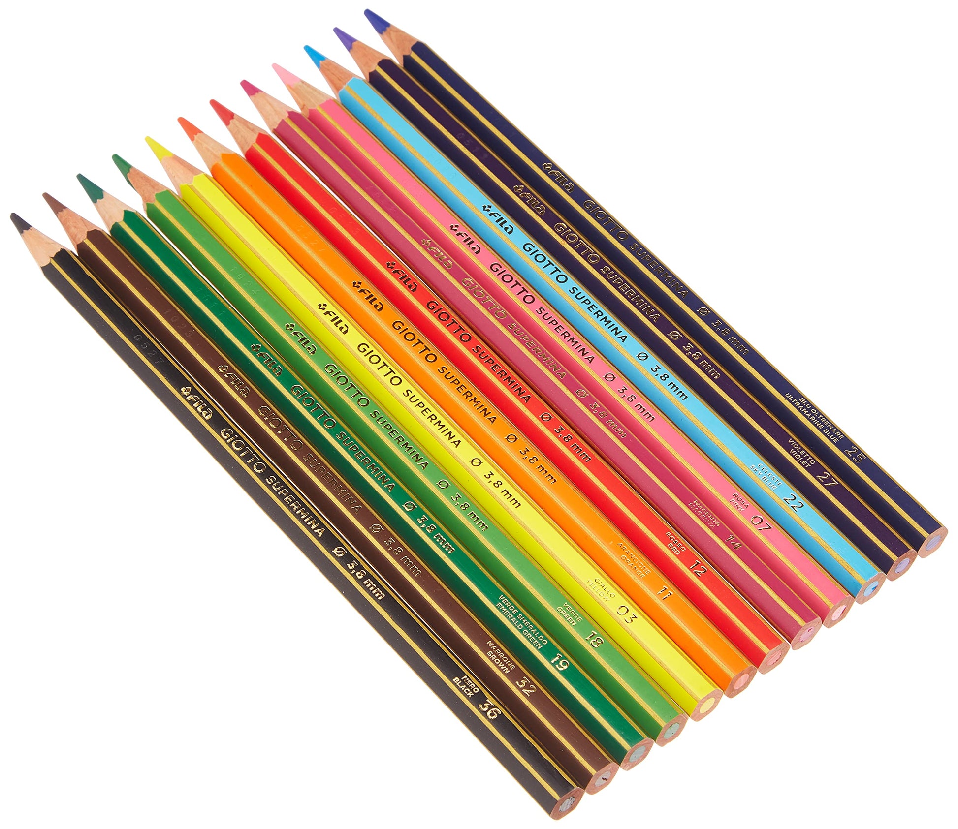Giotto Supermina 12 Pieces – Pencil (12 Pieces), Assorted Models/Colours, 1 Unit