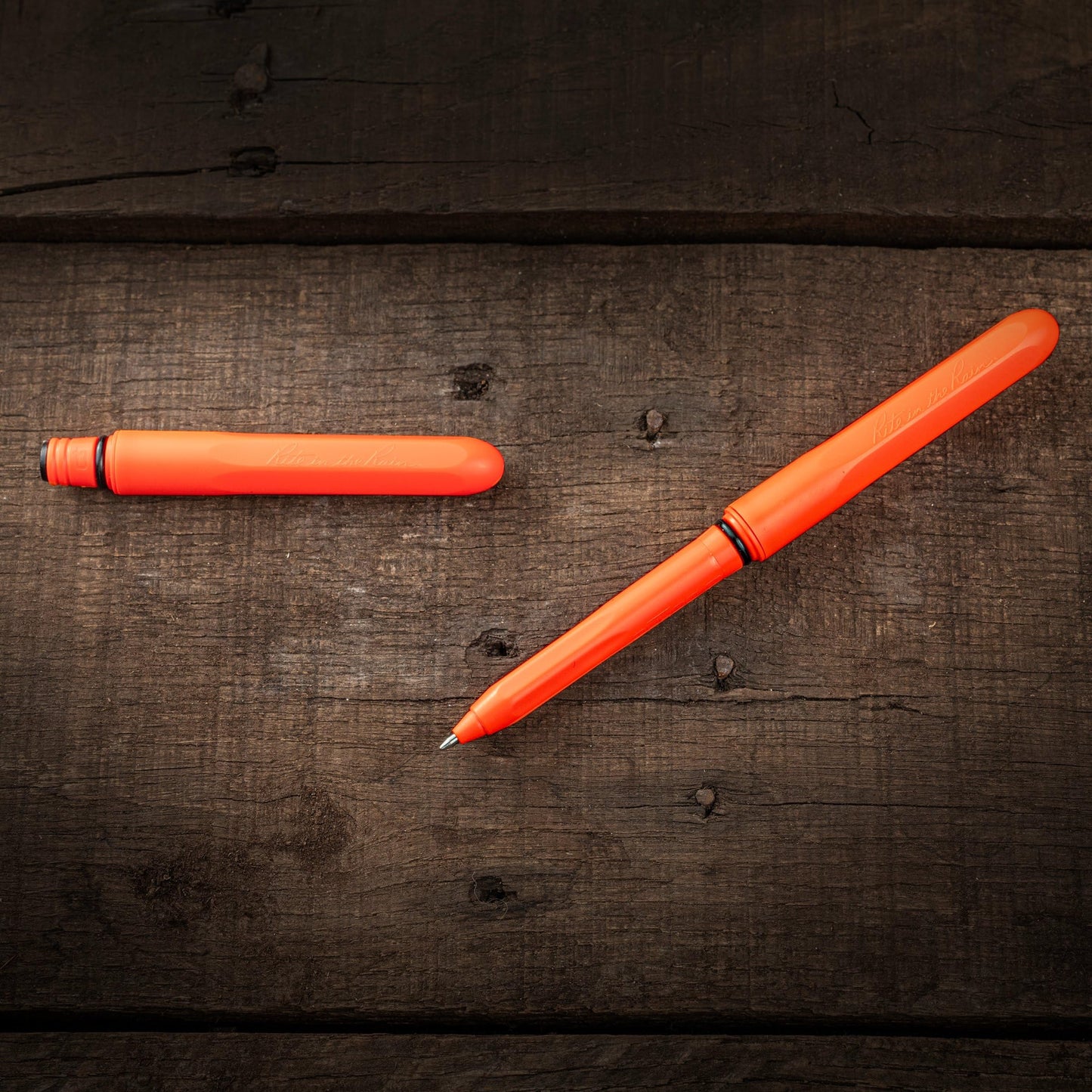 Rite in the Rain All-Weather EDC Pen, Orange POKKA 2-Pack, Black 0.8mm Ink, Fine Point (No. OR92)