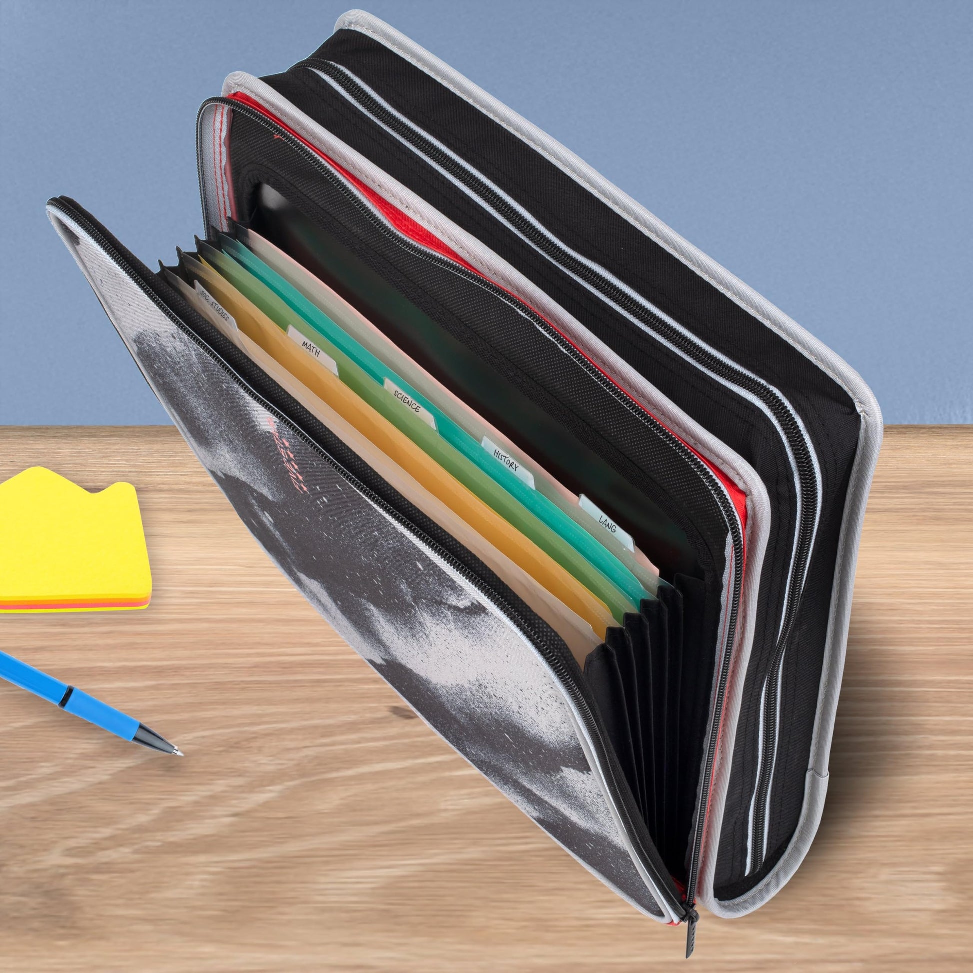 Five Star Zipper Binder 2 Inch O-Rings Case Organiser with Multi-Access and 5-Tab Expanding File