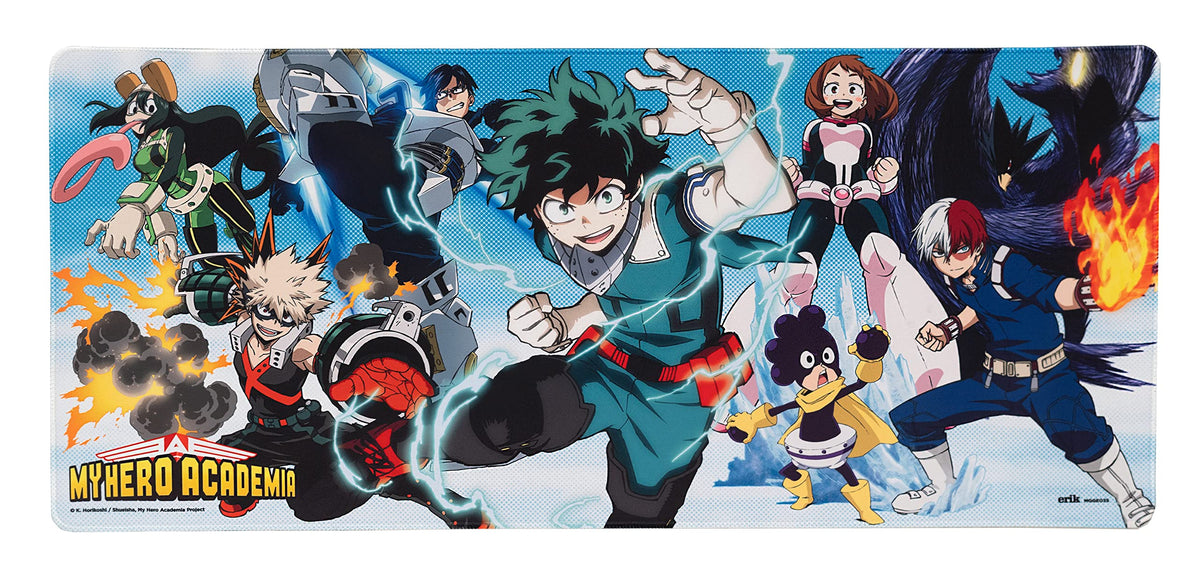 Erik Official My Hero Academia XXL Mouse Mat - Desk Pad - 31.5" x 13.78" Non-Slip Rubber Base Mouse