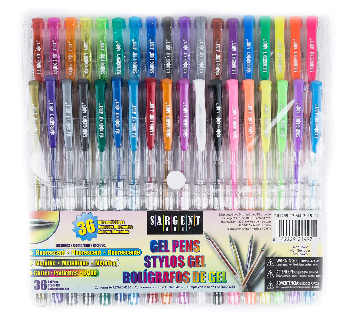 Sargent Art® Gel Pens, Assorted Colors - 36 per Pack, Model:22-1497