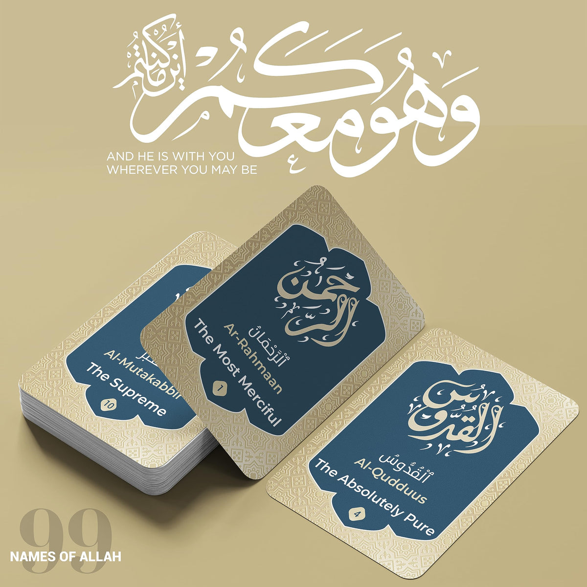 99 Names of Allah Flash Cards – Arabic English Meanings & Quran Verses