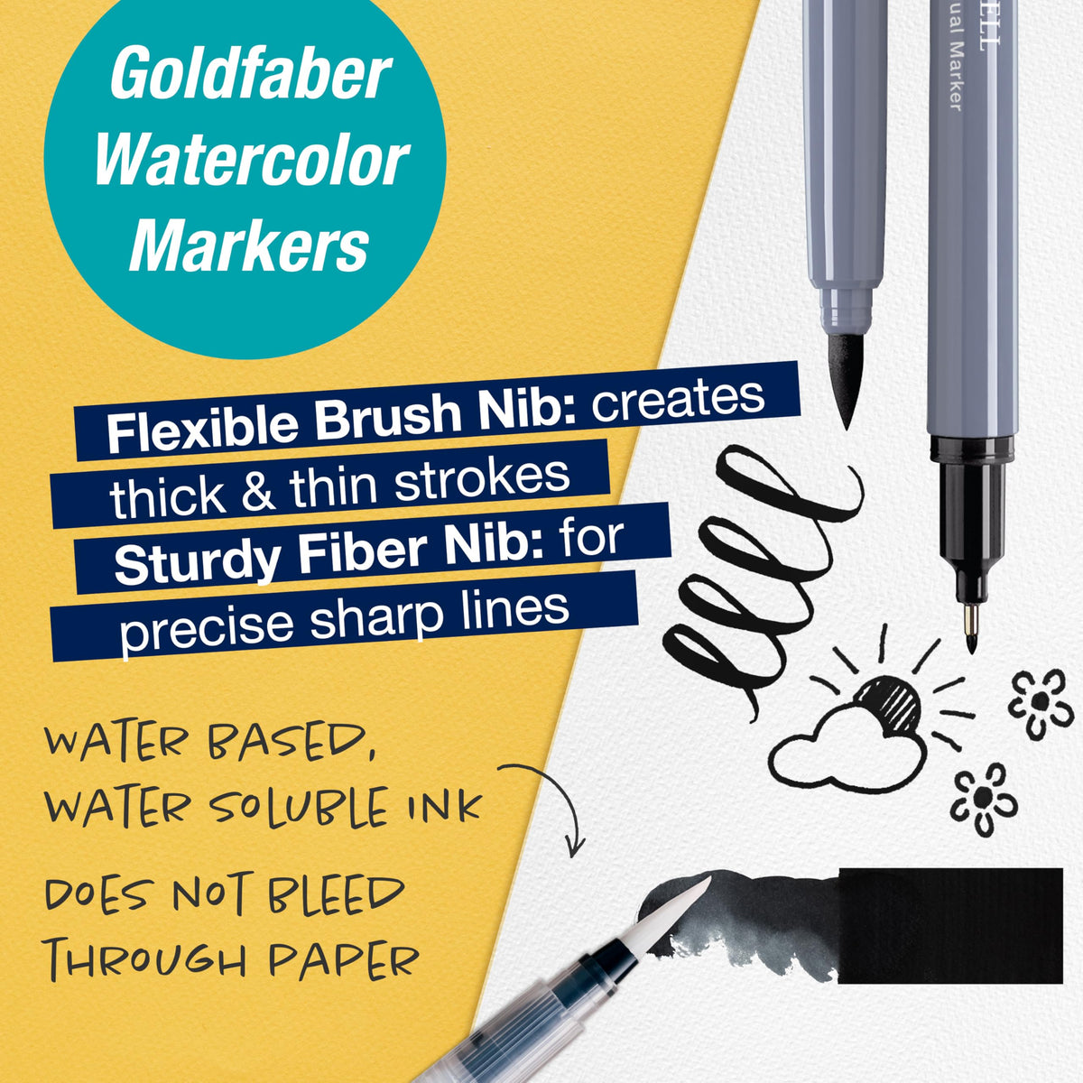 Faber-Castell Try It Box: Wet Mediums, 13 Piece Watercolor Art Set including Watercolor Pencils &