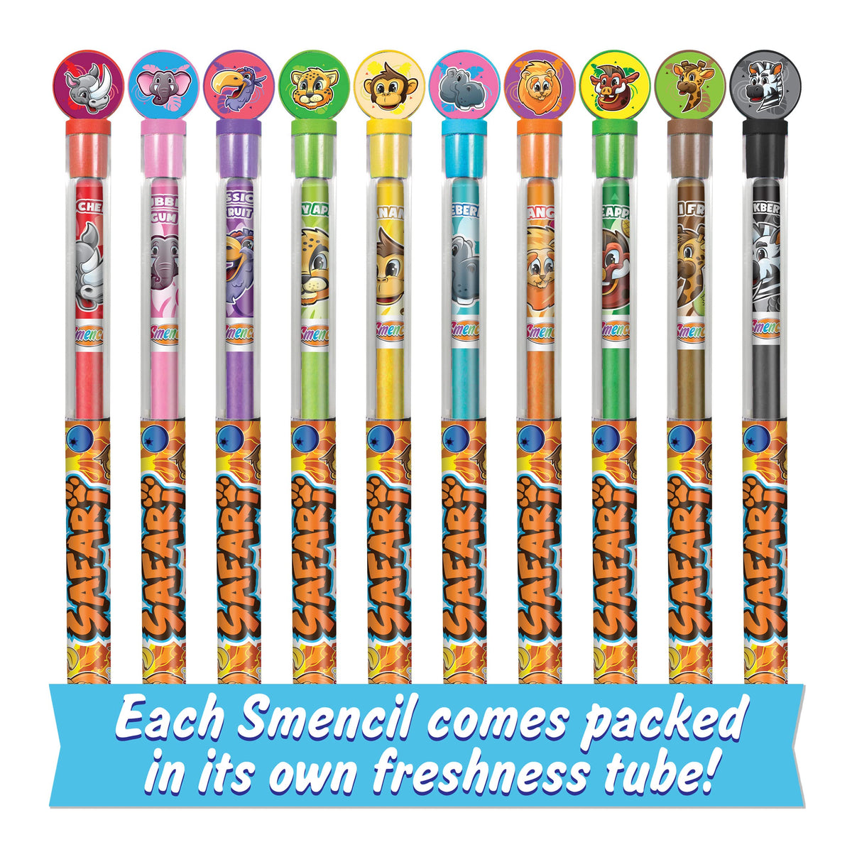 Safari Colored Smencils - Patented Gourmet Scented Colored Fun Pencils - Made from Recycled