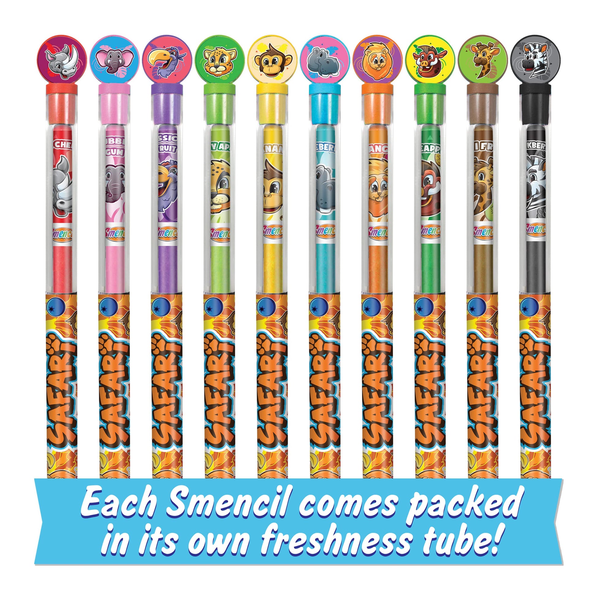 Safari Colored Smencils - Patented Gourmet Scented Colored Fun Pencils - Made from Recycled