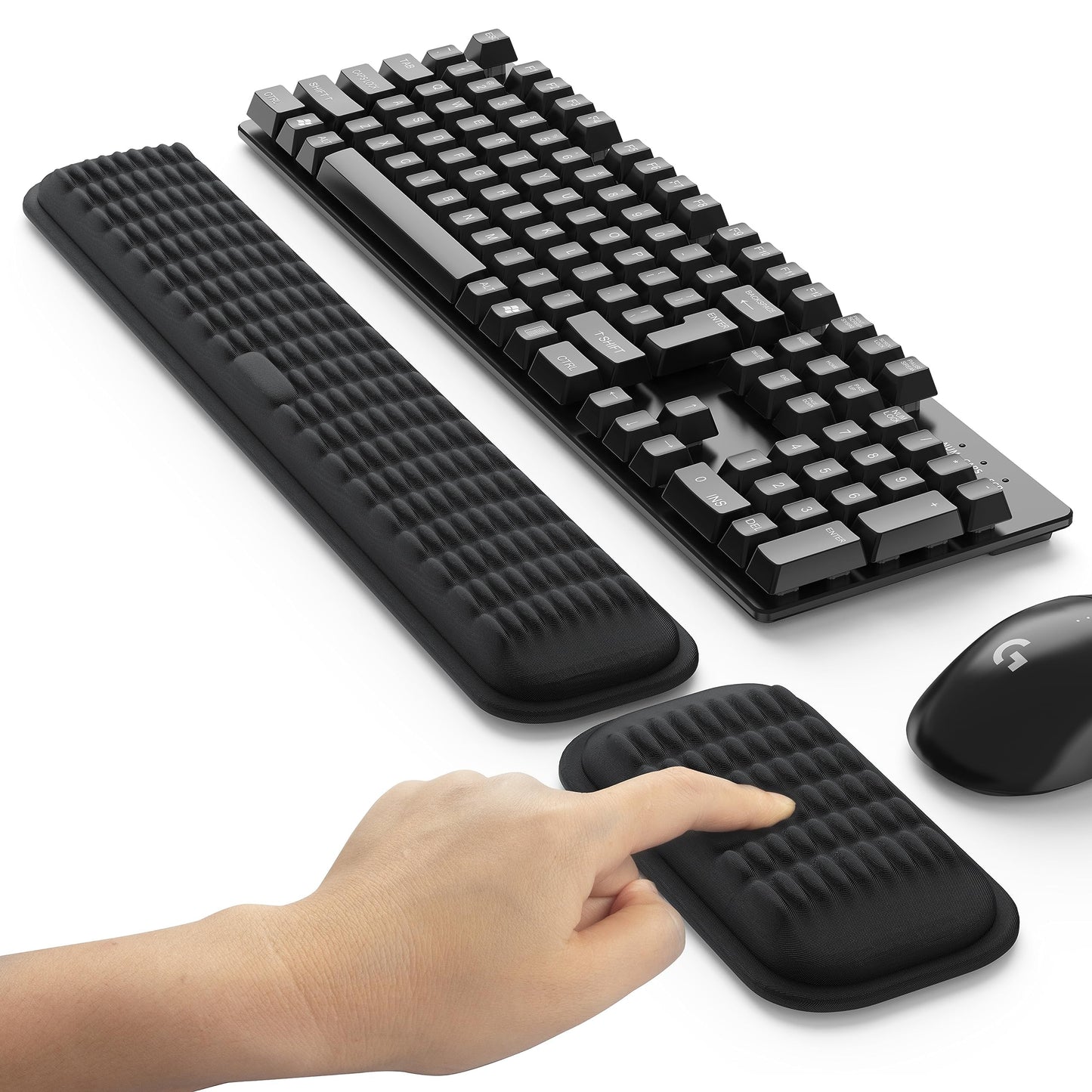 MEKASS Ergonomic Wrist Rest for Keyboard and Mouse, Soft Memory Foam Keyboard Wrist Rest Set with
