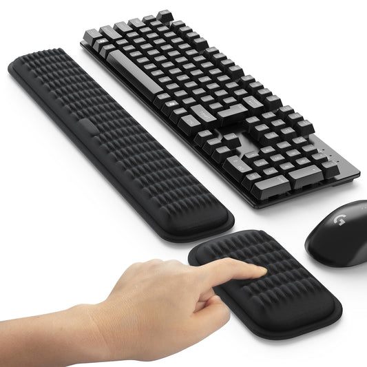 MEKASS Ergonomic Wrist Rest for Keyboard and Mouse, Soft Memory Foam Keyboard Wrist Rest Set with