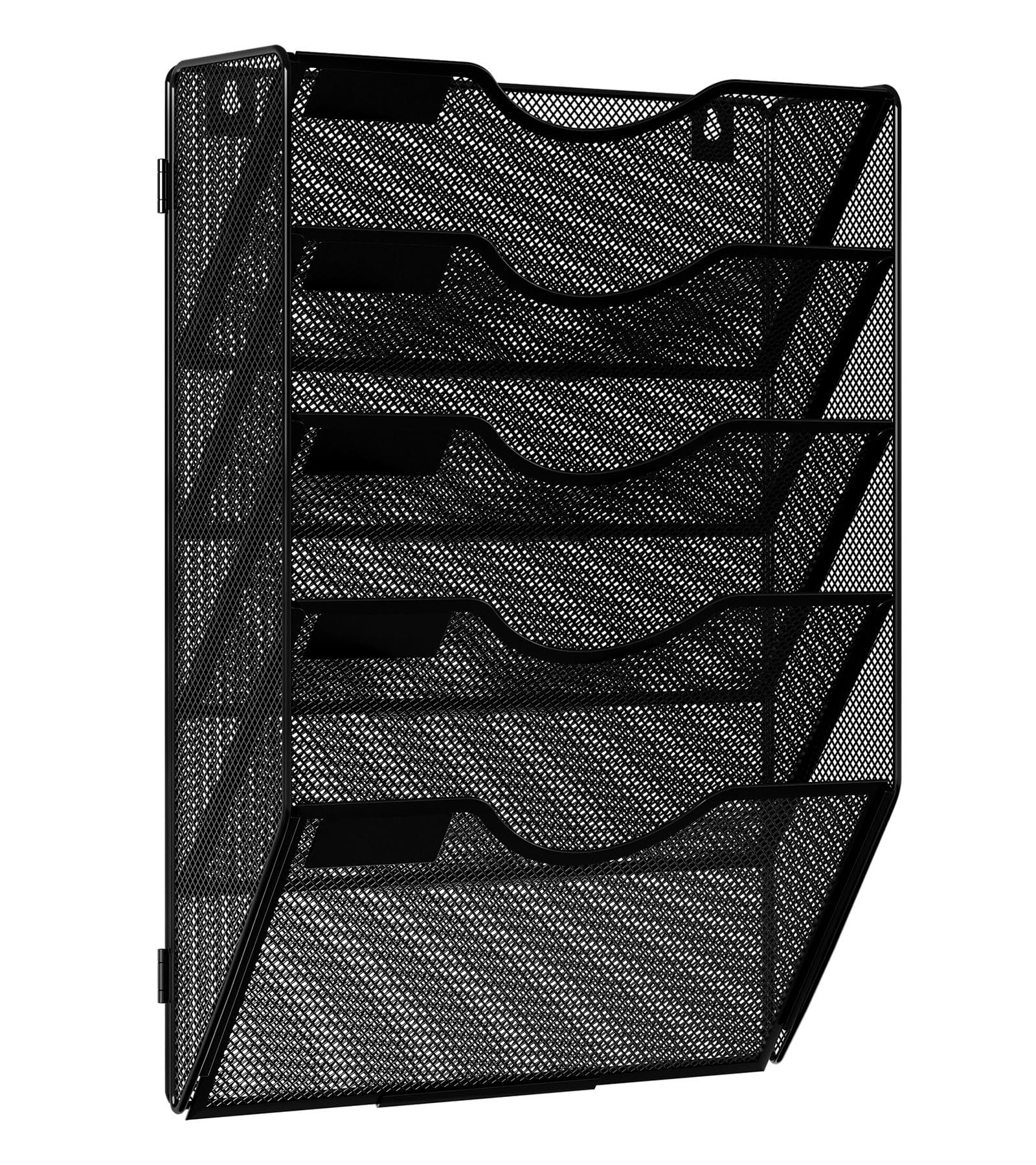 Solinxe Wall Hanging File Holder 5 Pocket Wall Mounted Paper Organizer Magazine File Holder Storage