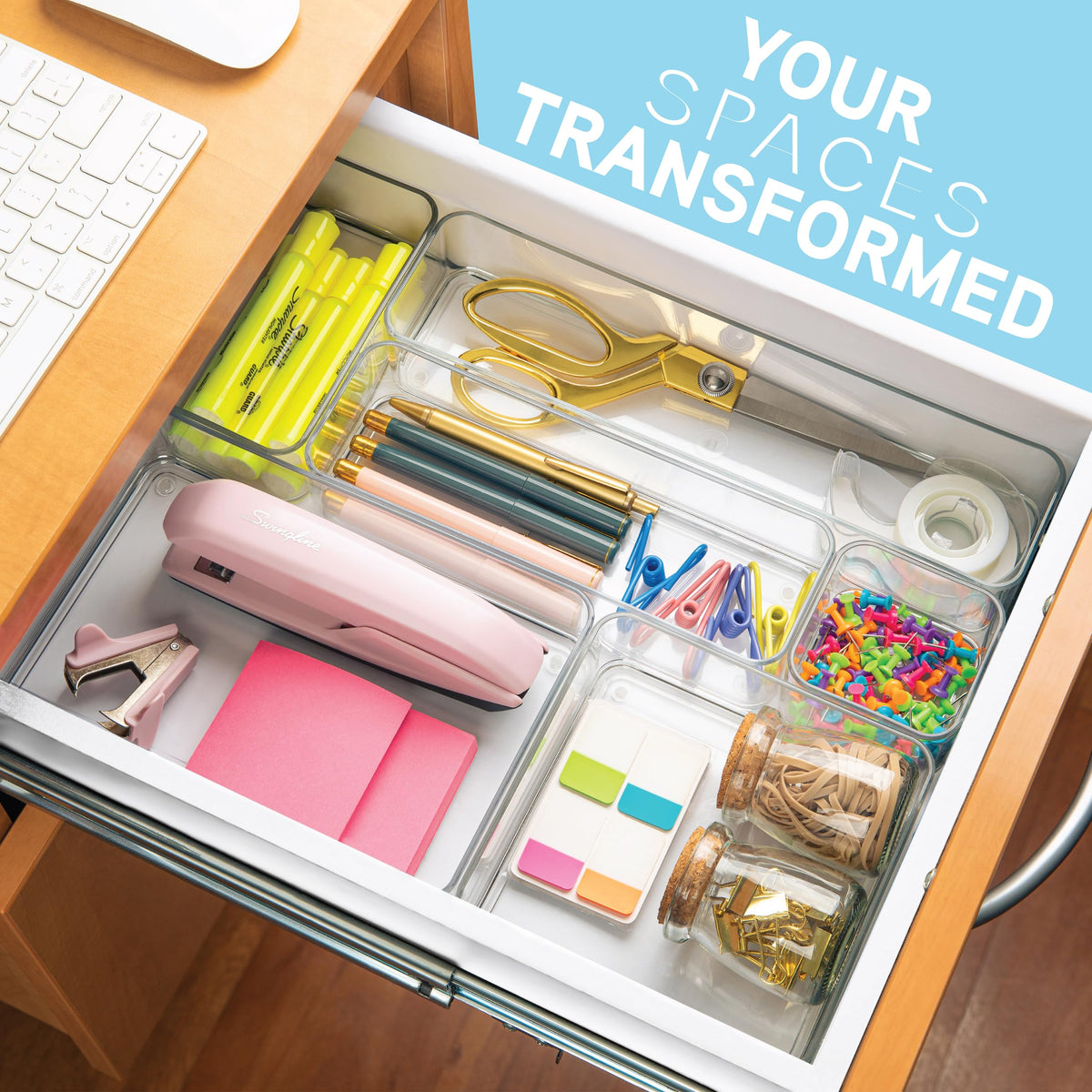 primebox Plastic Clear Drawer Organizers. Bathroom, Kitchen, Bedroom, Nail Polish, Office Organizer