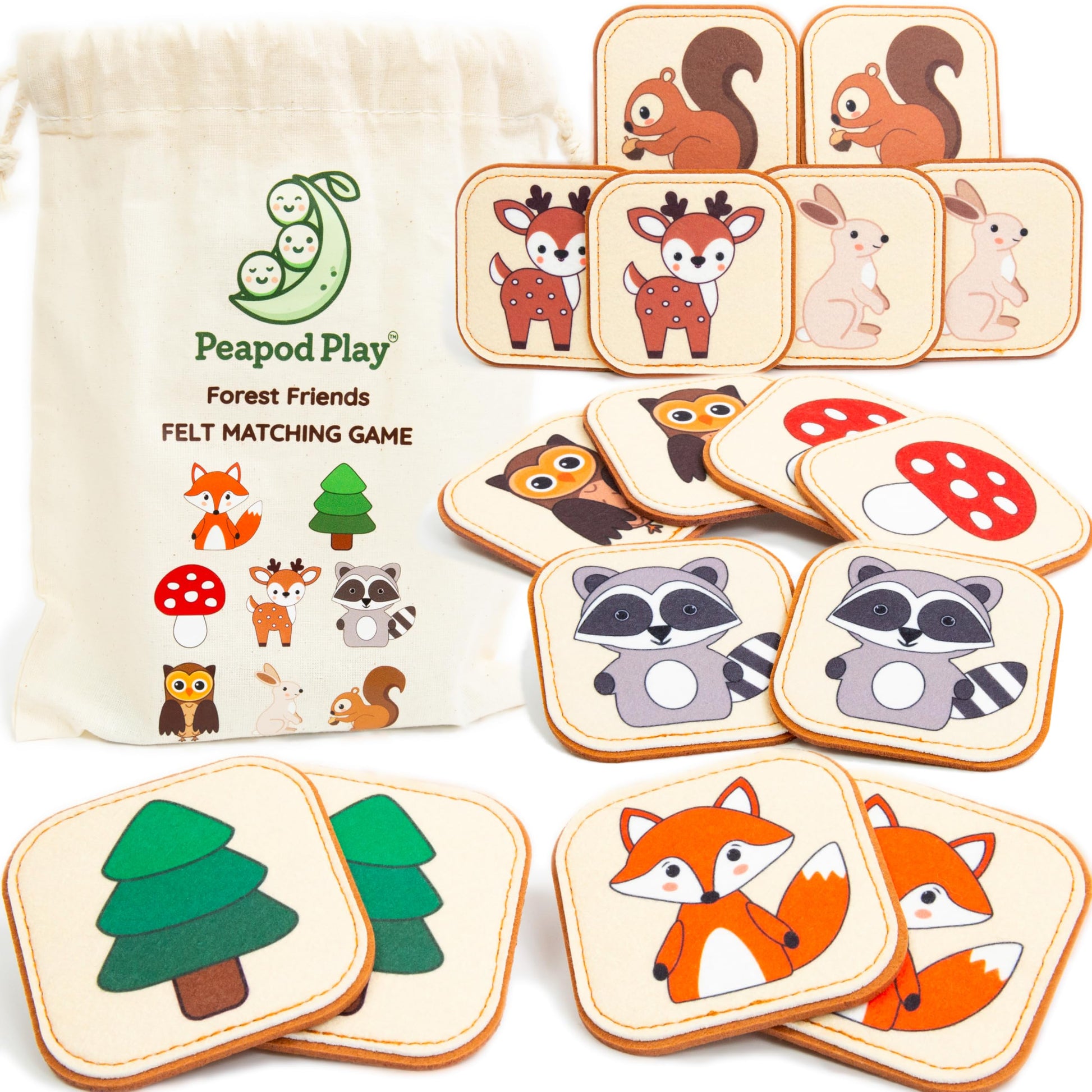 Felt Matching Game for Ages 2–4 – Soft and Safe for Ages 1+ – Montessori Memory Game – Sensory