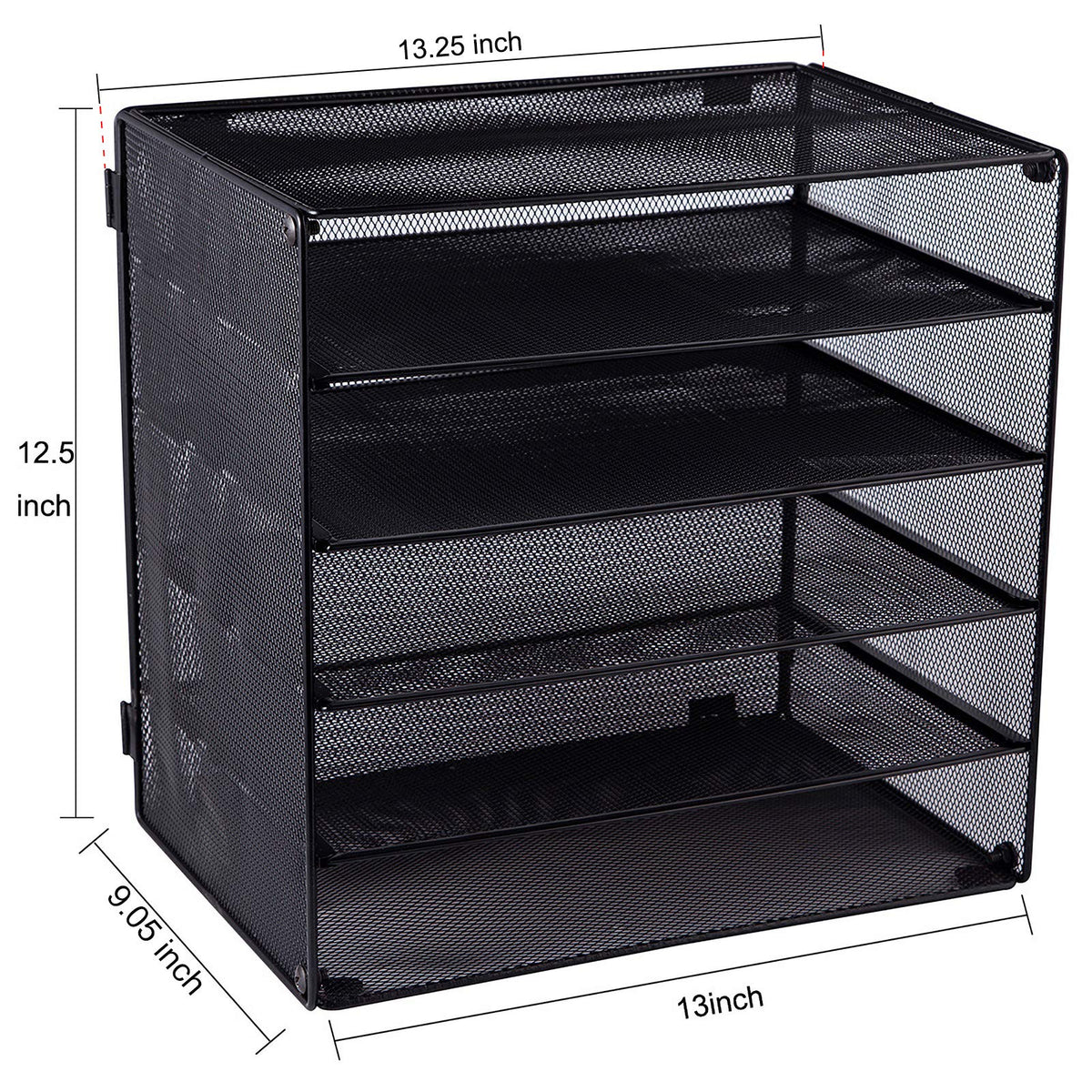 EASEPRES 5 Slot Mesh Desk Organizer Tray, File Paper Letter Folder Holder Desktop Paper Sorter Mail