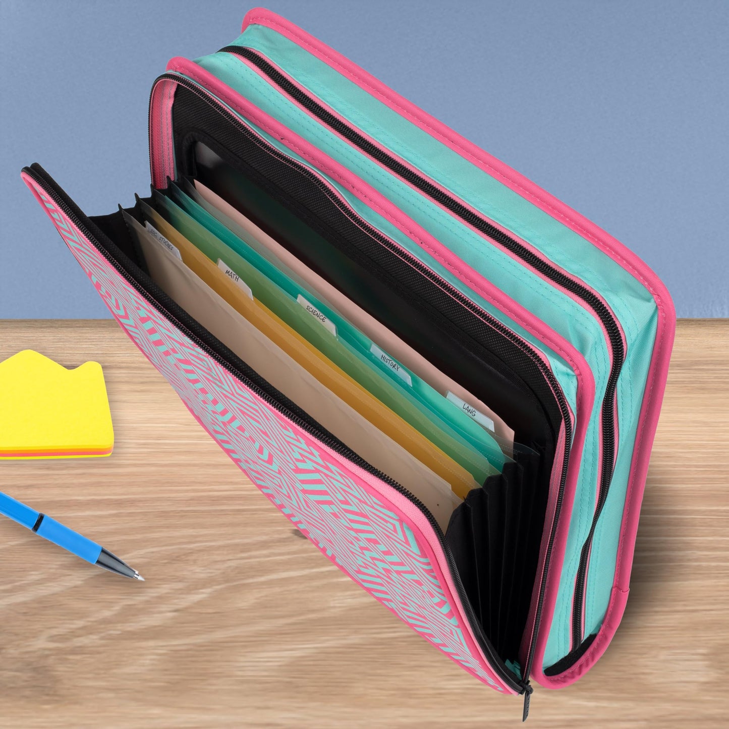 Five Star Zipper Binder 2 Inch O-Rings Case Organiser with Multi-Access and 5-Tab Expanding File