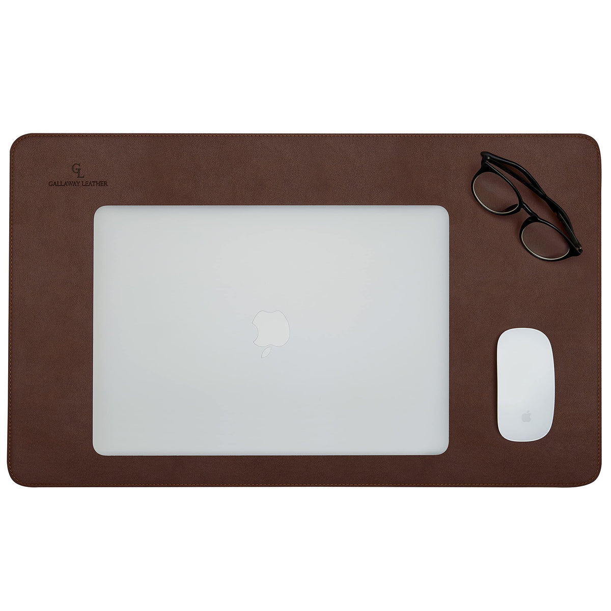 Gallaway Leather Desk Mat - Office Writing Desk Pad, Medium 24" x 14" Dark Brown, Gift Ready