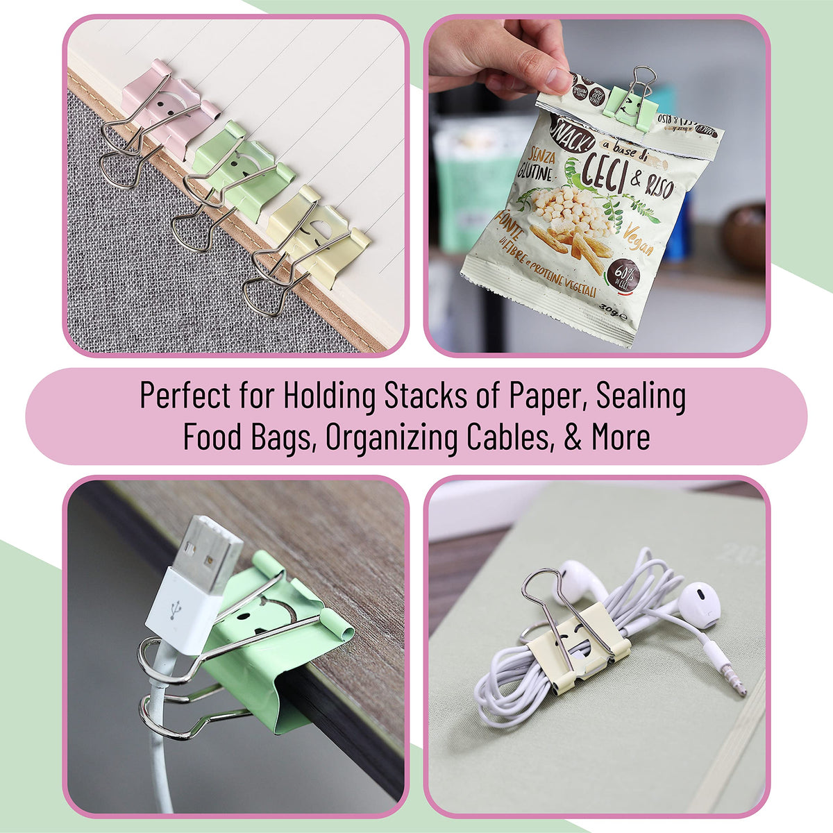 Mr. Pen- Cute Binder Clips, 80 pcs, Assorted Sizes