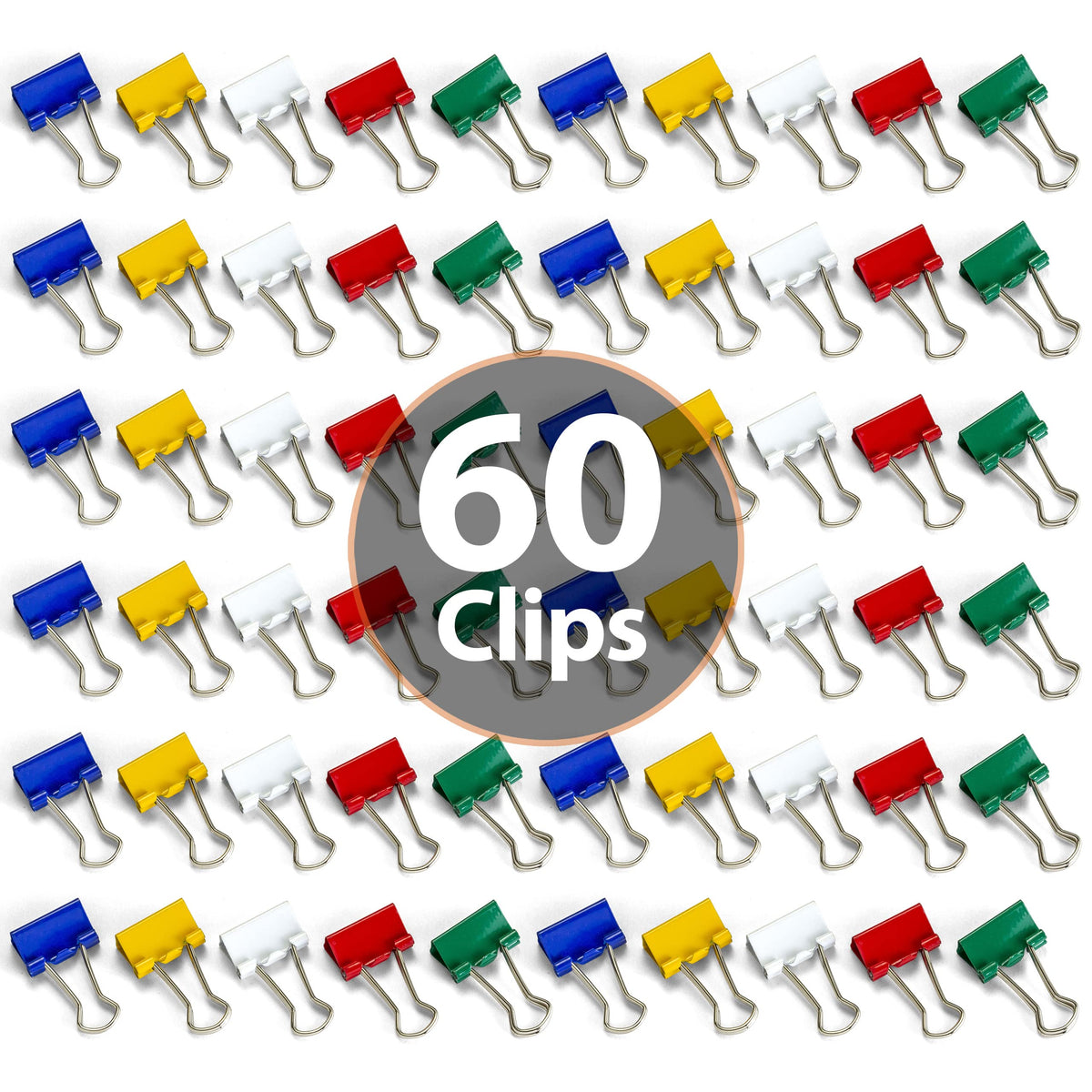 Staples Mini Binder Clips, Assorted Colors, 60-Count