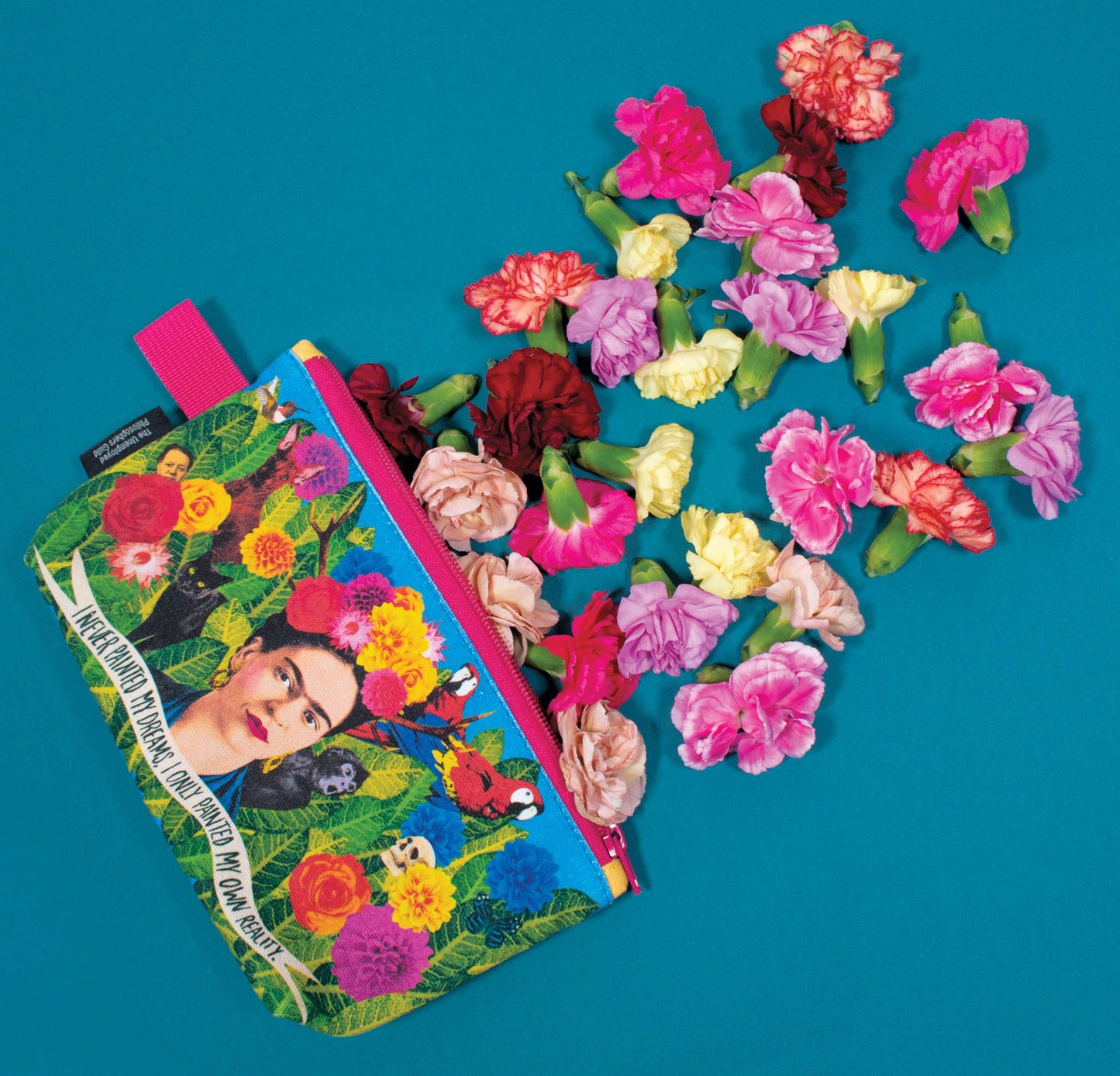 The Unemployed Philosophers Guild Frida Kahlo Bag - 9" Canvas Art Themed Zipper Pouch for Pencils