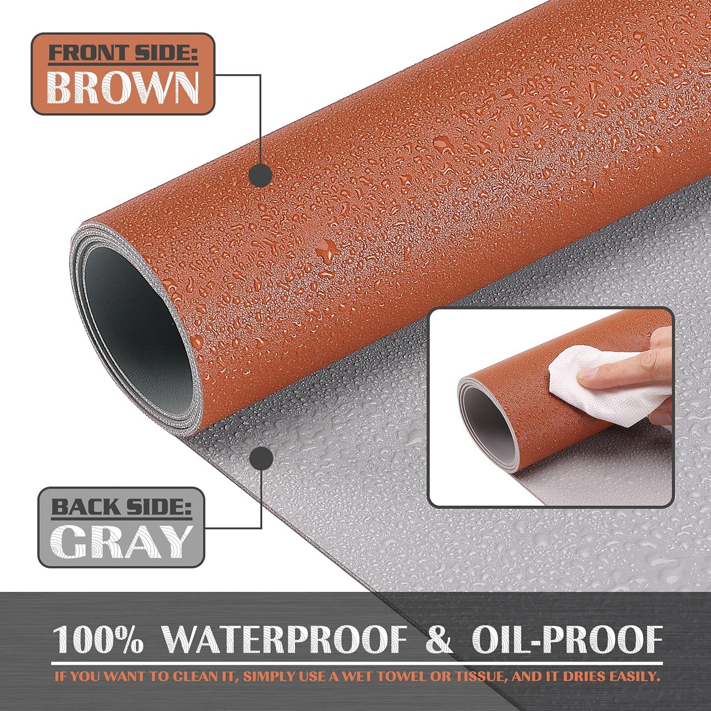 K KNODEL Extra Large Desk Mat, Leather Mouse Pad (47.2"x23.6", Brown)