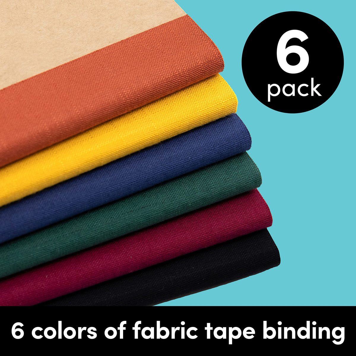 PAPERAGE 6-Pack Composition Notebook Journals, 120 Pages, Kraft Cover with Jewel Tone Spines