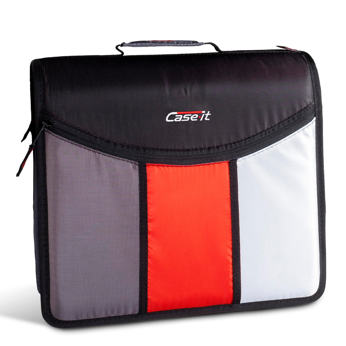 Case-it School Zipper Binder | 3" O-Rings | 600-Sheet | D-156-N Jet Black
