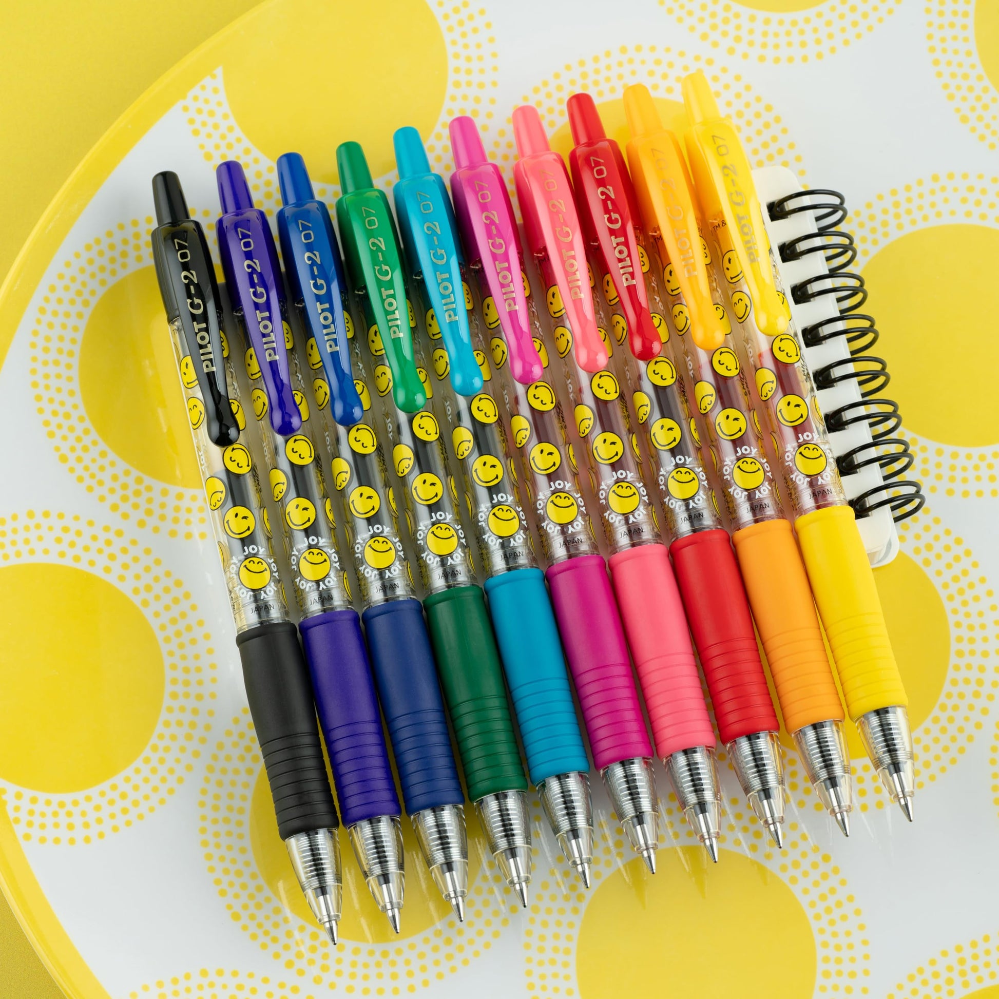 PILOT, G2 Smileyworld Gel Roller Pens, 10 Pack Pouch, Assorted Ink