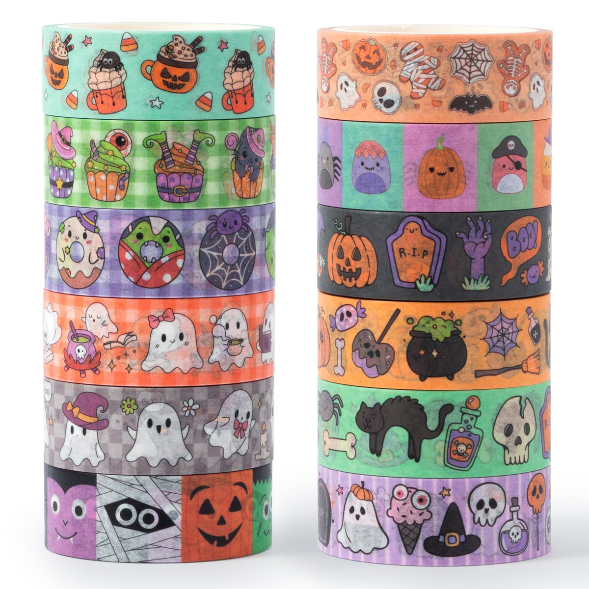 BkeeCten Halloween Cute Washi Tape for DIY Craft Gift Wrapping Scrapbook