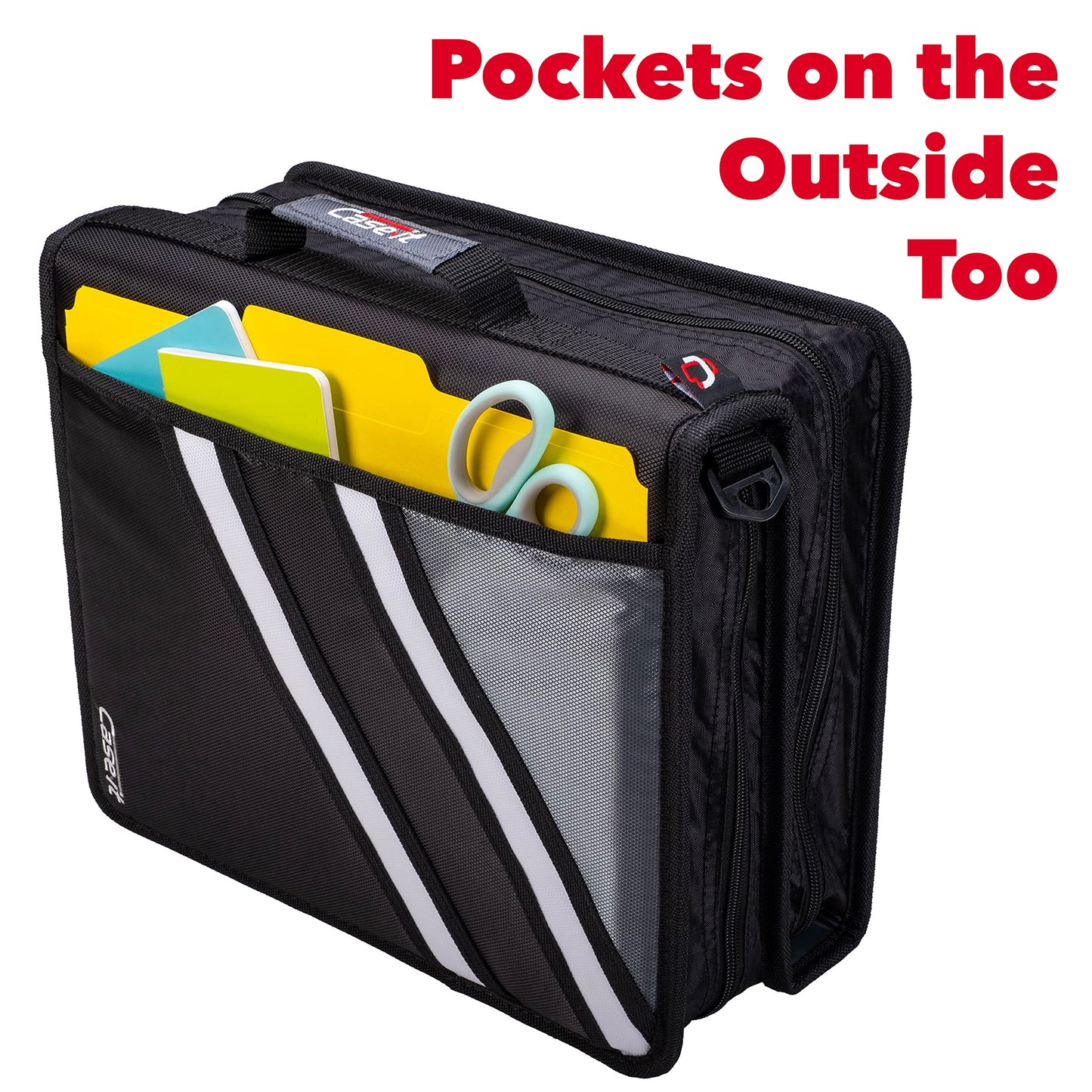 Case-it Zipper Binder | Dual 1.5" D-Rings | 500-Sheet | Z-176 Jet Black
