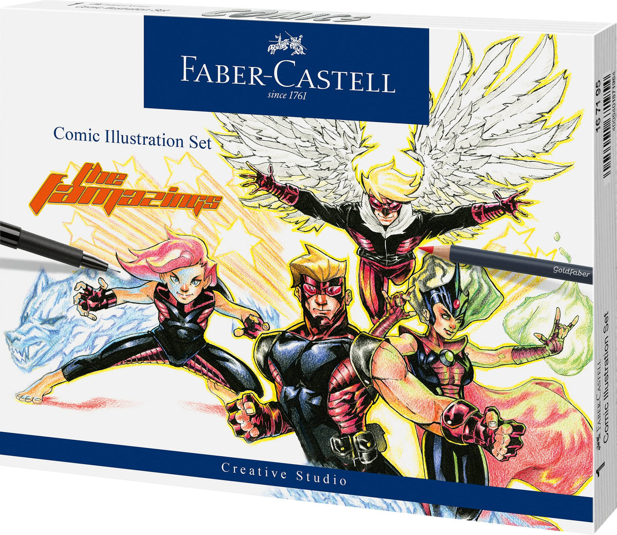 Faber-Castell Comic Illustration Set - The Famazings Superhero Comic Book Drawing Kit - Draw with