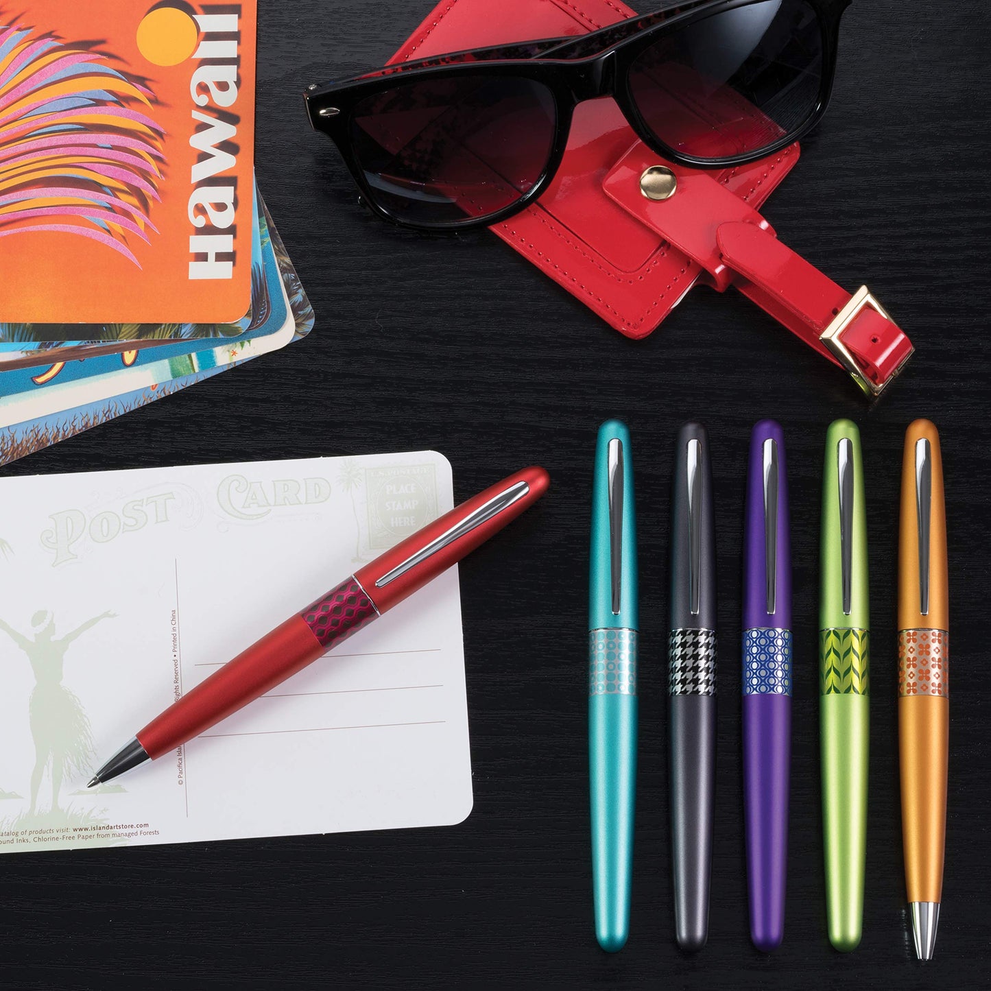 PILOT MR Retro Pop Collection Fountain Pen in Gift Box, Turquoise Barrel with Dots Accent, Fine