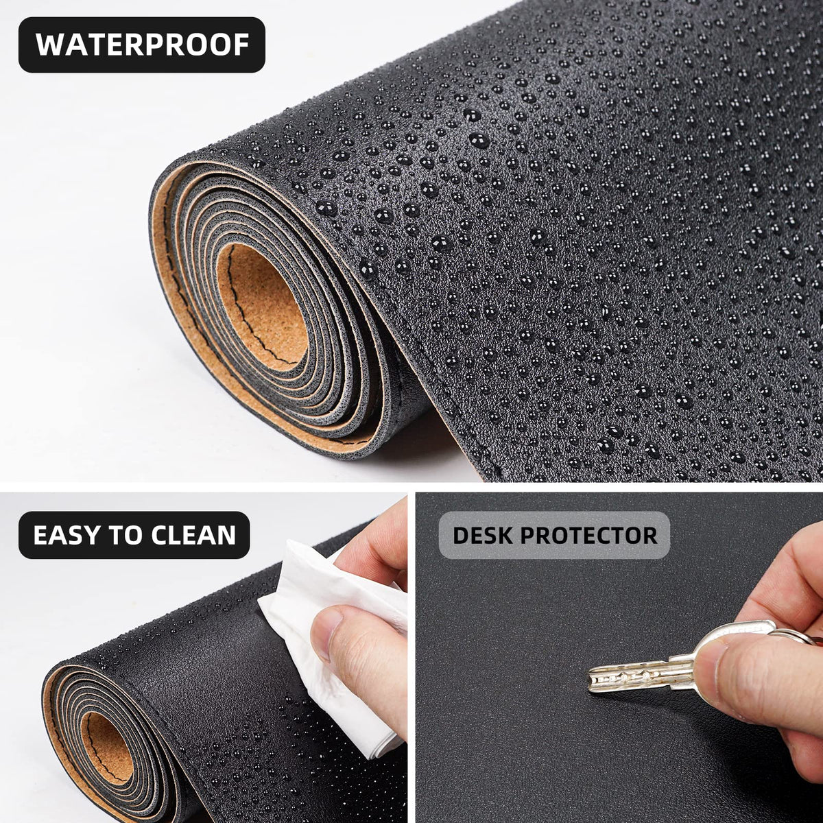 AFIING Large Desk Mat, 47" x 23.6", Black