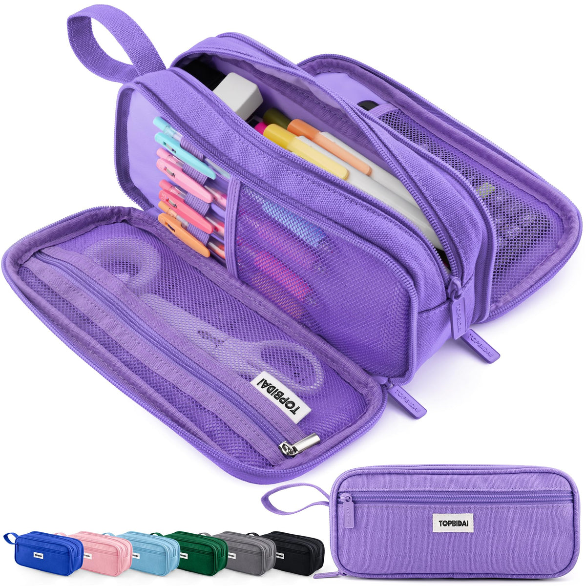 TOPBIDAI Large Pencil Case Pouch for Girls Boy Women Men Adults