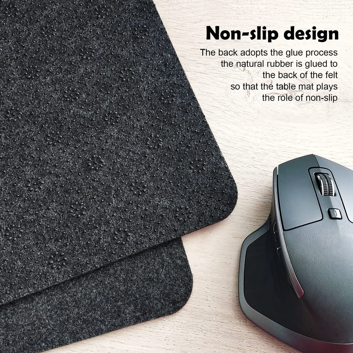 DAWNTREES Large Felt Desk Mat,39.4''x19.69'' Full Keyboard and Mouse Pad