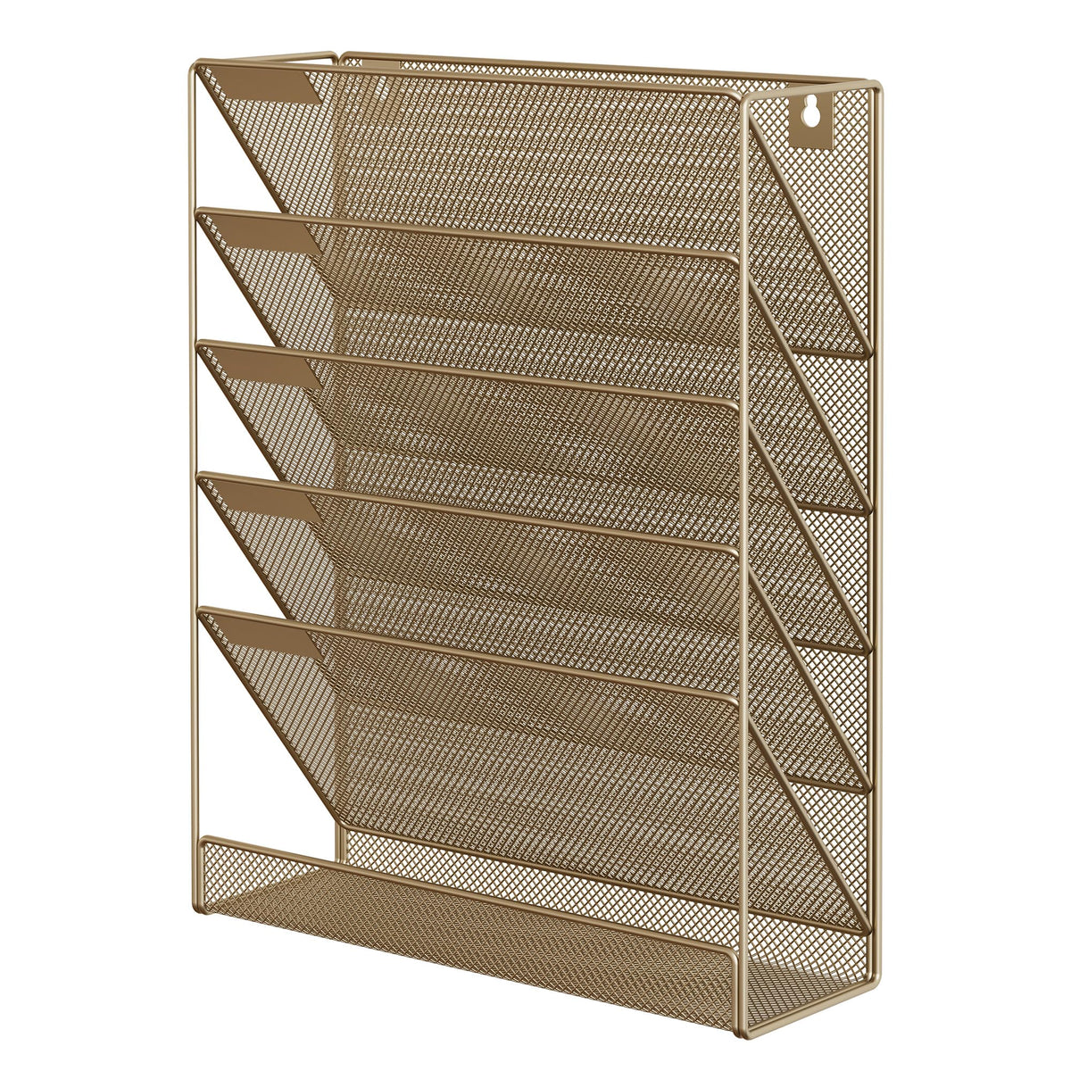 EasyPAG 5 Tier Wall File Holder, Mesh Hanging Folder Organizer with Classify Label, Versatile Desk