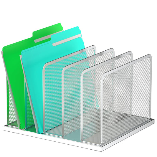 Kuntine.B Desk File Organizer Upright Mesh Desktop Organizer File Sorter Office Organization File
