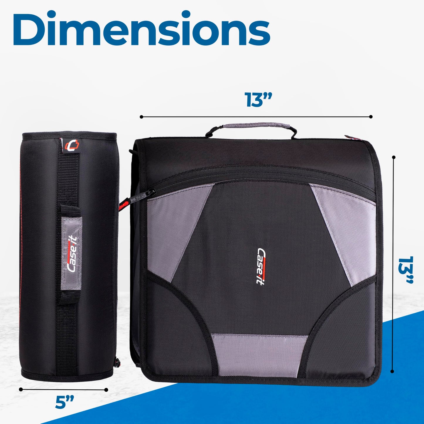 Case-it School Zipper Binder | 4-Inch D-Rings | 800-Sheet | D-186 Jet Black