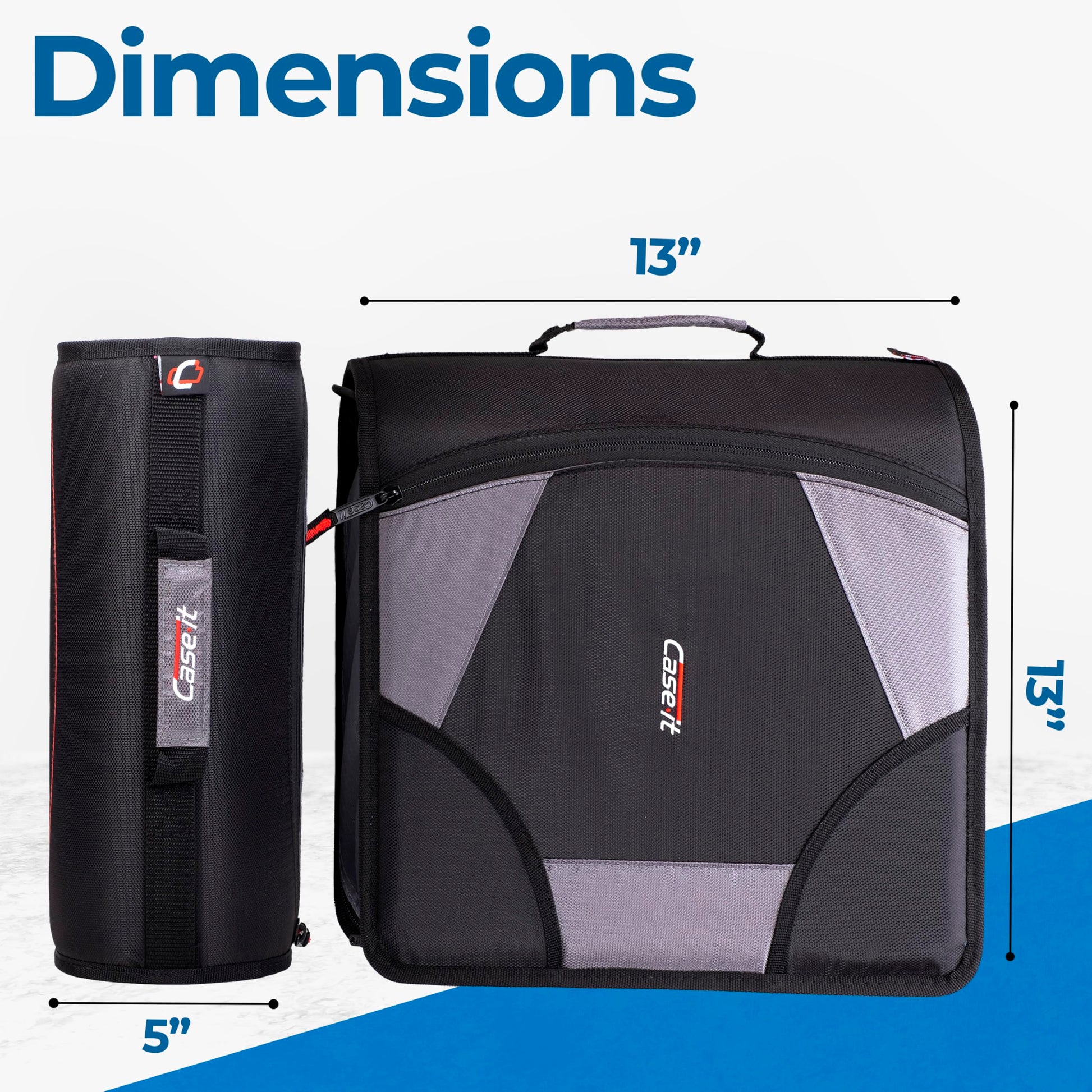 Case-it School Zipper Binder | 4-Inch D-Rings | 800-Sheet | D-186 Jet Black